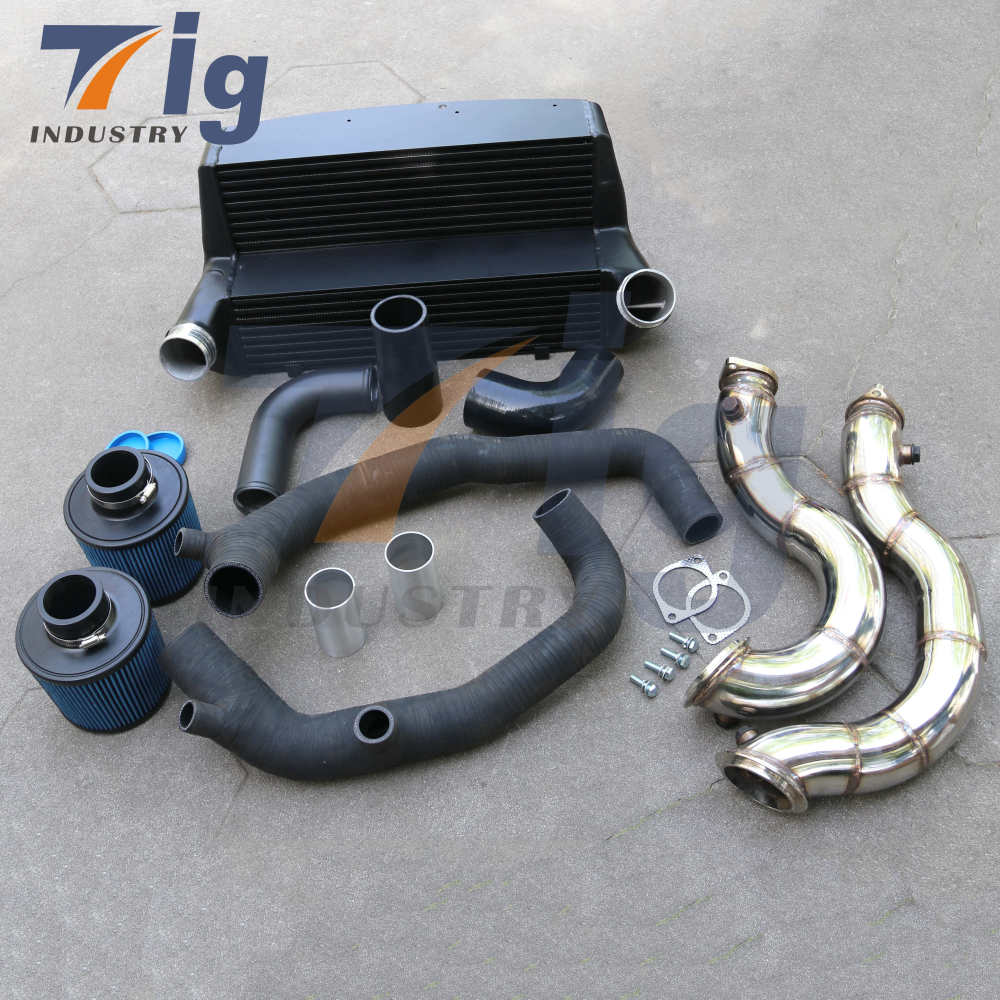 For BMW E82 E90 E92 E93 135i 335i N54 N55 Exhaust Downpipe+intercooler+air intake kit