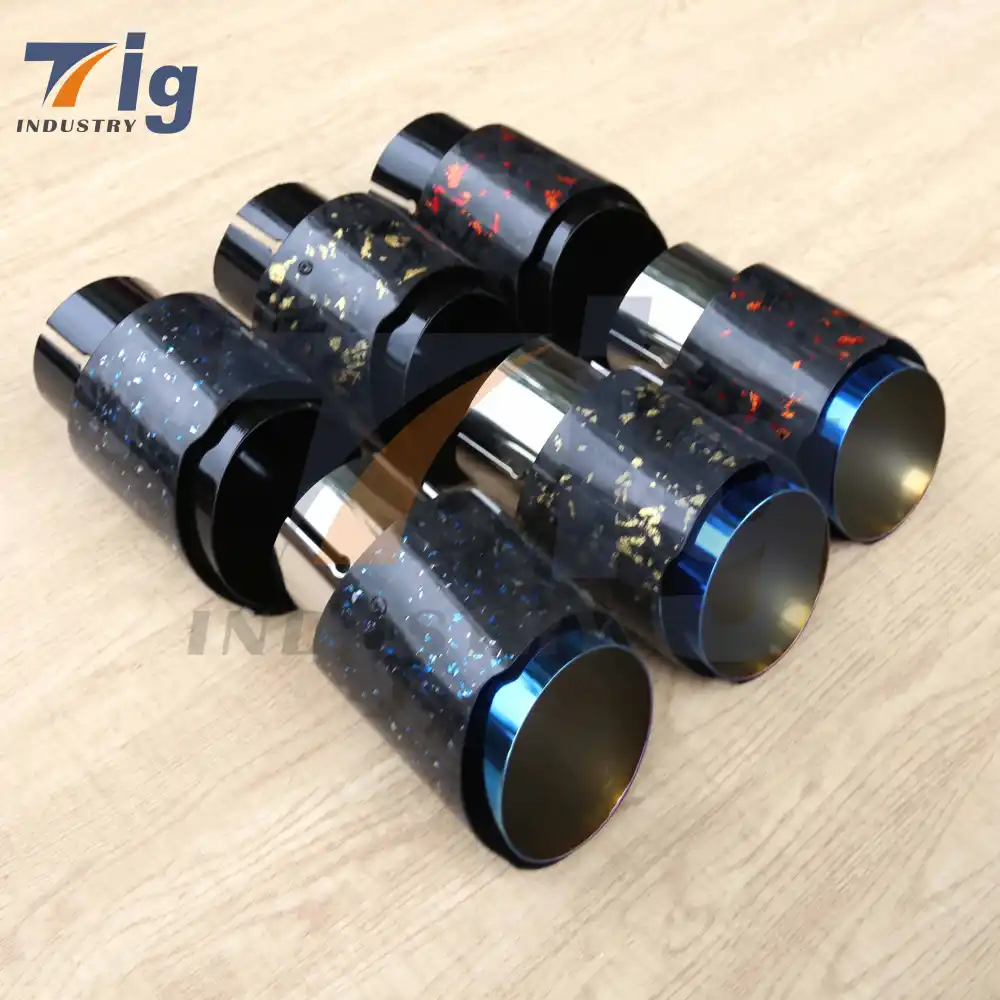 Dual Tip Single Stack Universal 3inch exhaust carbon dual tips