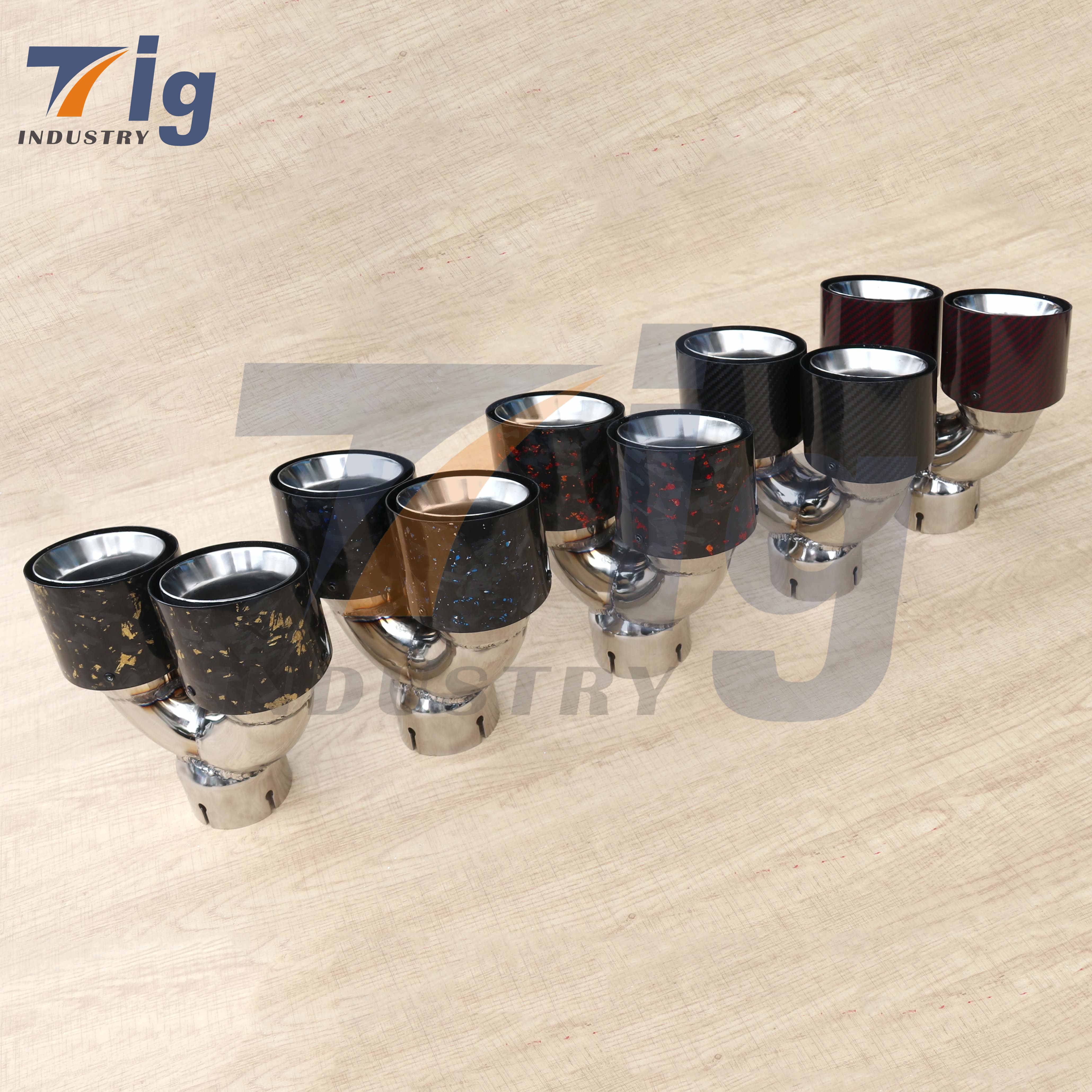 Universal 3.0inch exhaust carbon dual tips