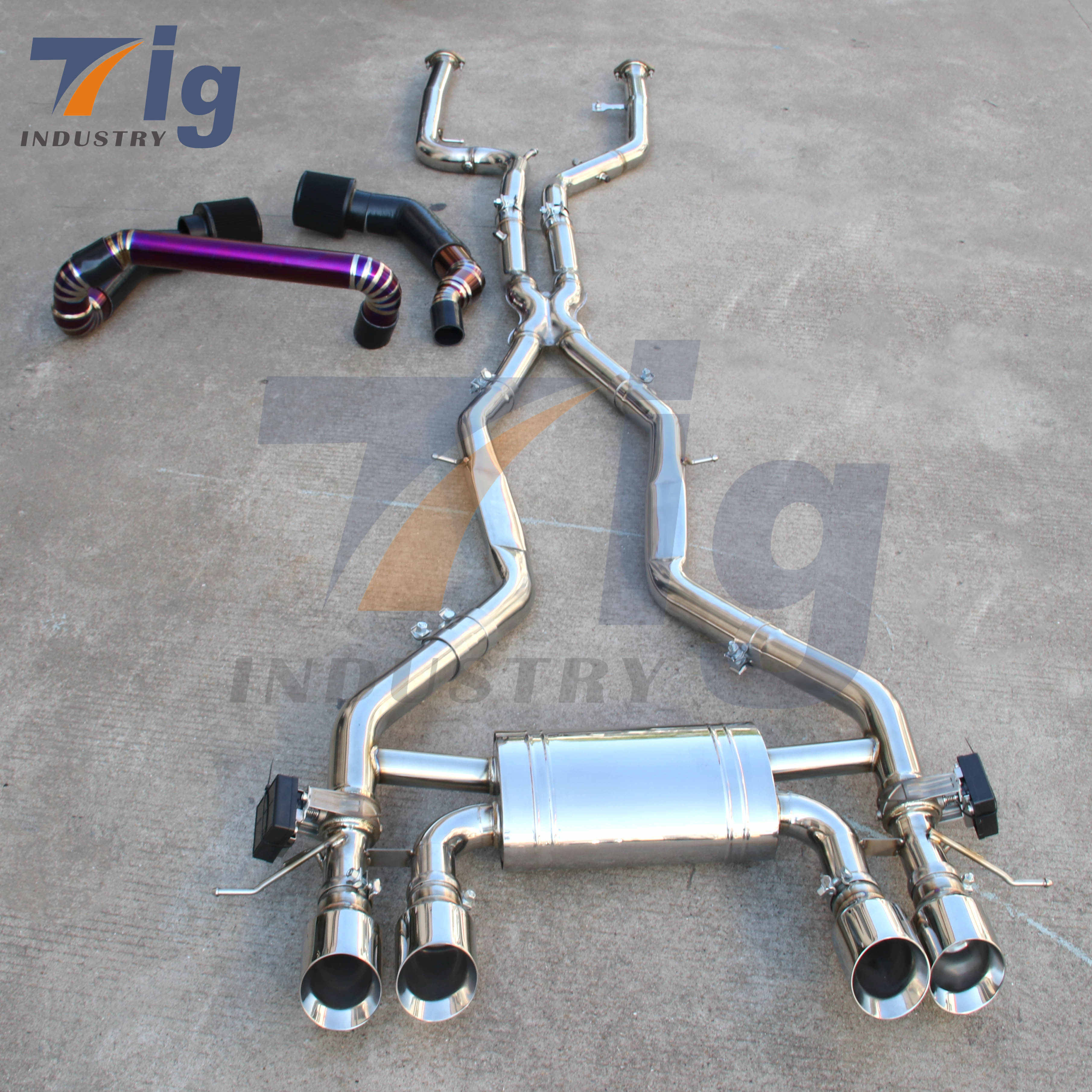 G80 Catback + Titanium Front Mount Air Intakes G80 G82 M3 M4 S58