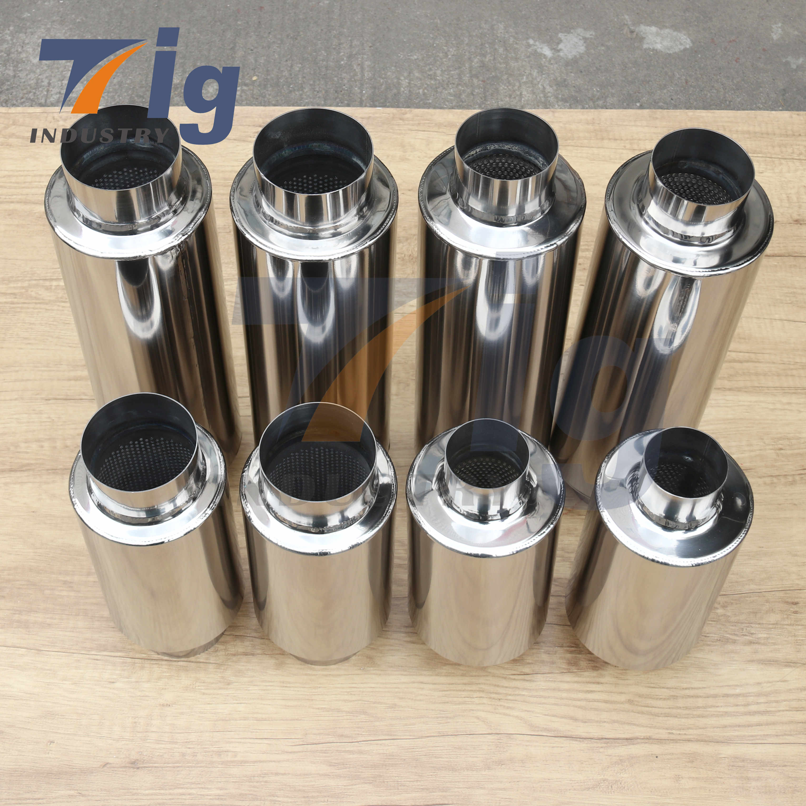 China good price customizable 3.5" titanium plated exhaust muffler for HKS