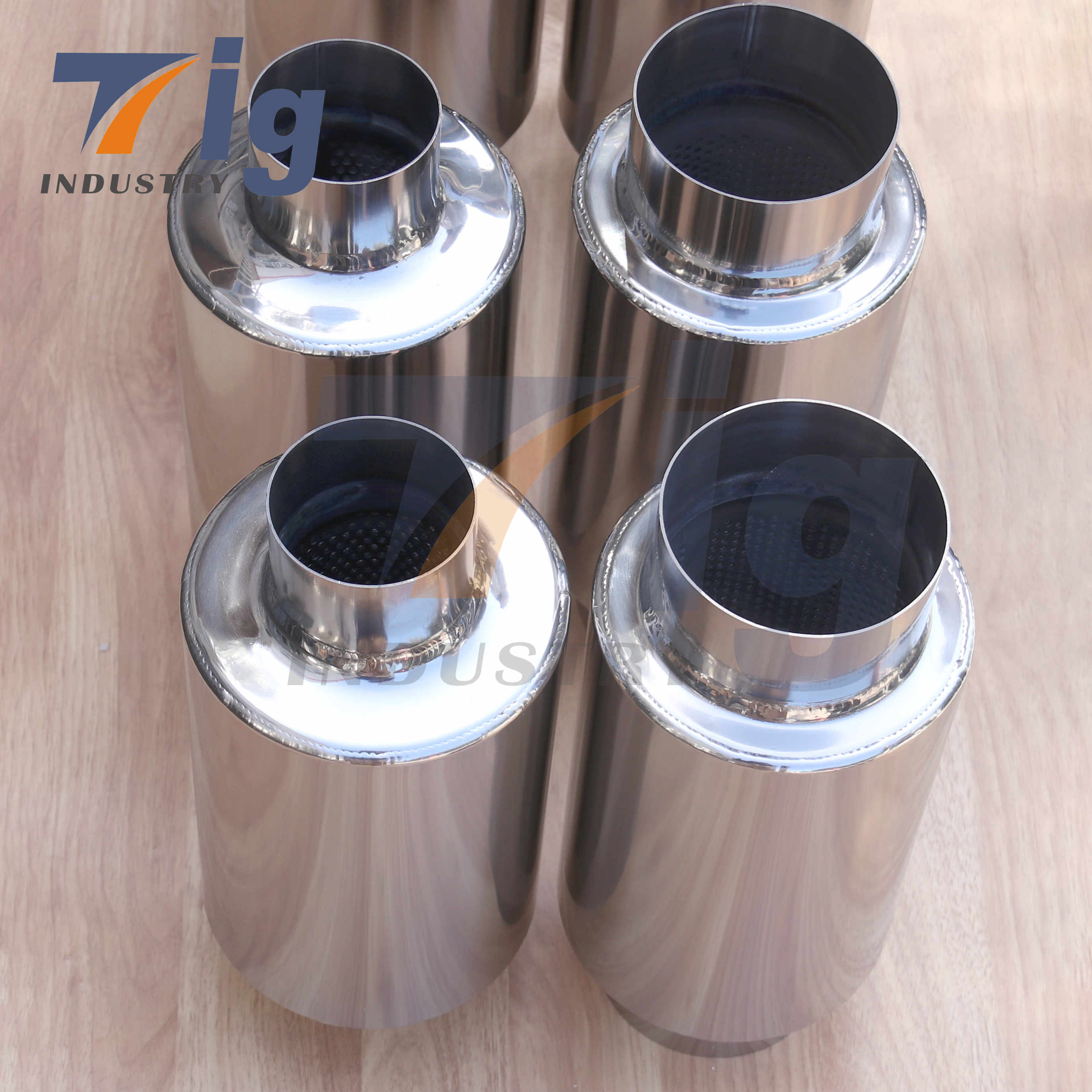 China good price customizable 3.5" titanium plated exhaust muffler for HKS