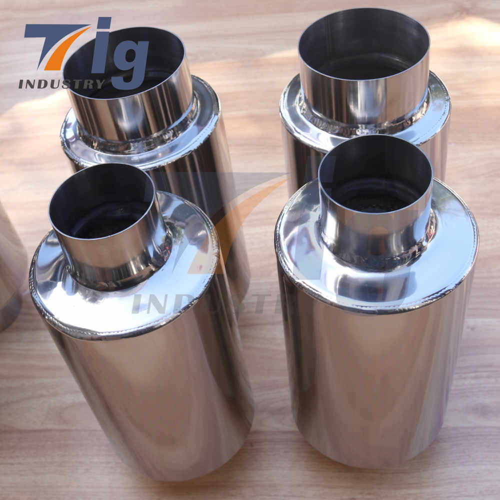 China good price customizable 3.5" titanium plated exhaust muffler for HKS