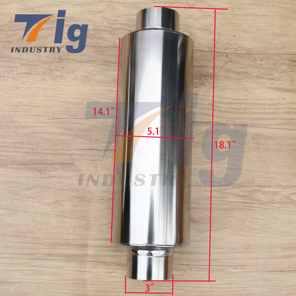 Titanium Round Mufflers with Exhaust Tip 3 inch inlet 3 inch outlet