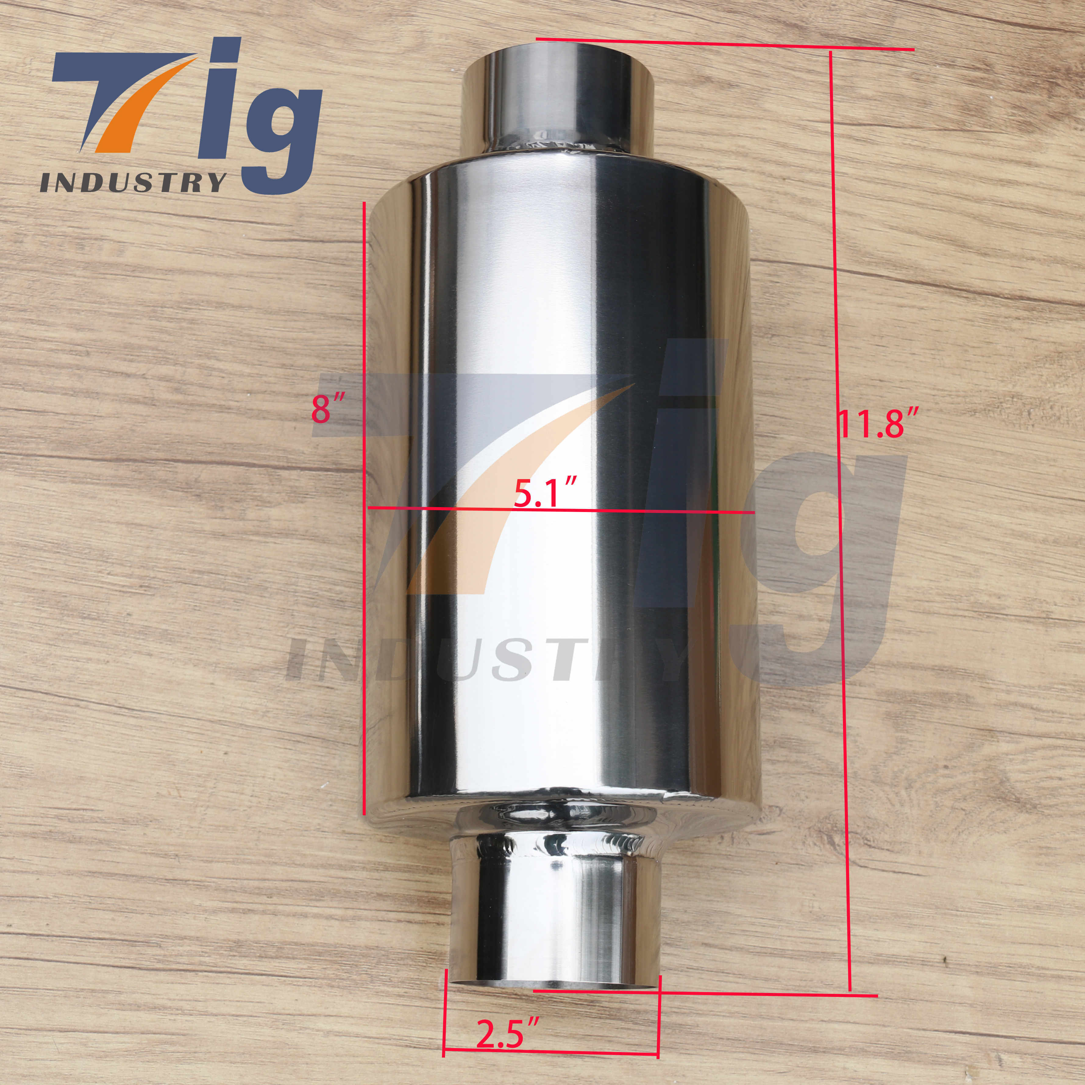 Titanium plated exhaust muffler 2.5" Customizable