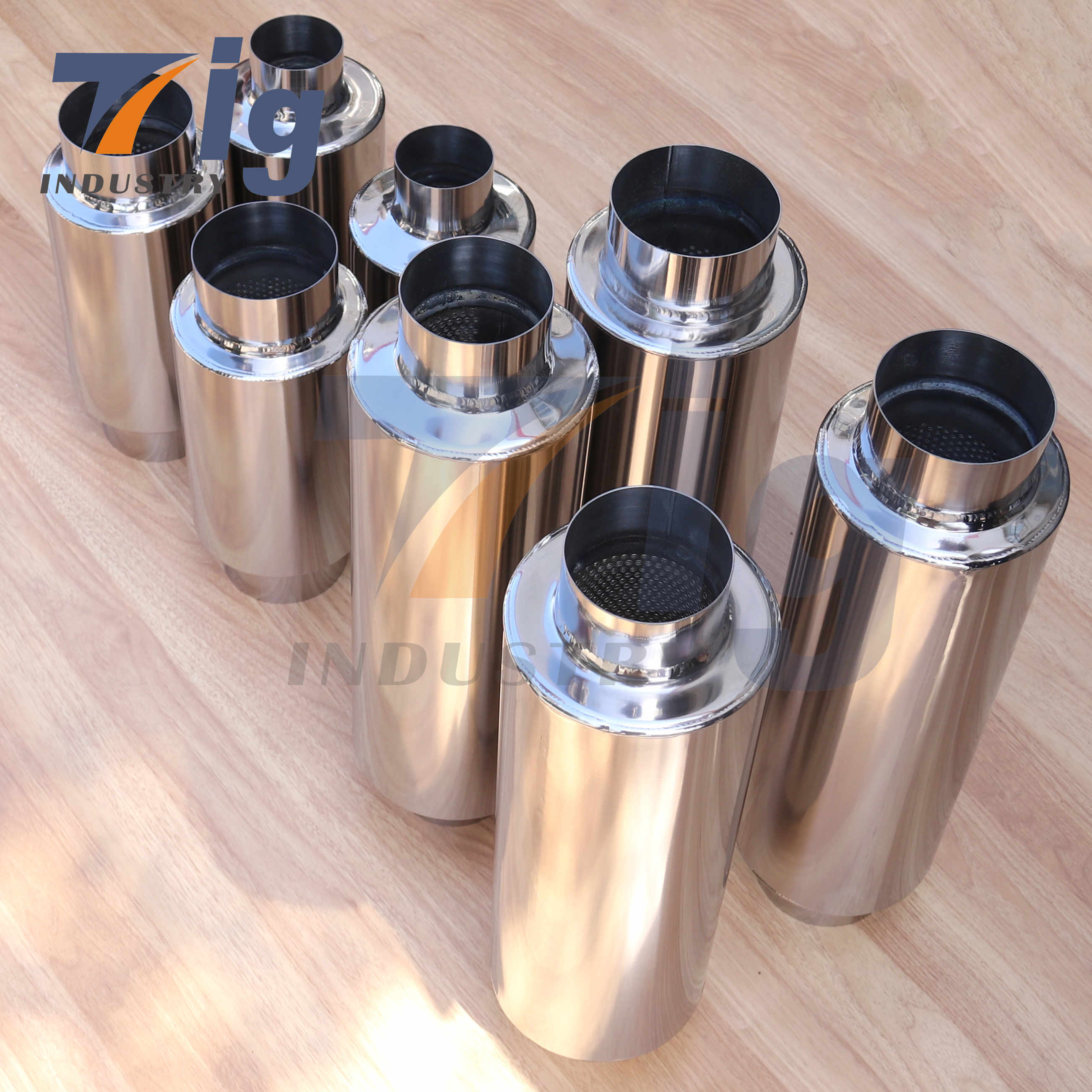 China good price customizable 3.5" titanium plated exhaust muffler for HKS