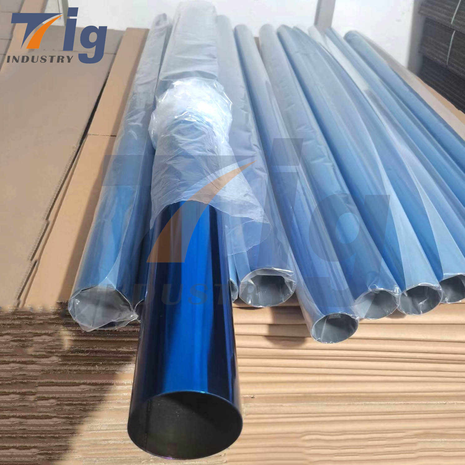 Custom 1.0 mm/1.2mm Wall Titanium Straights Pipe 1meter long brushed/polished/baking blue
