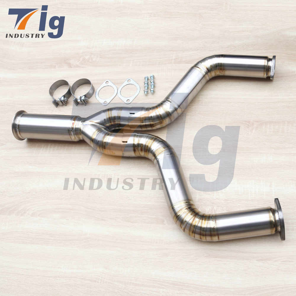 3" Exhaust Titanium Mid Y Pipe Muffler Exhaust for Nissan 350Z 2003-2008 VQ35DE VQ35HR 370Z