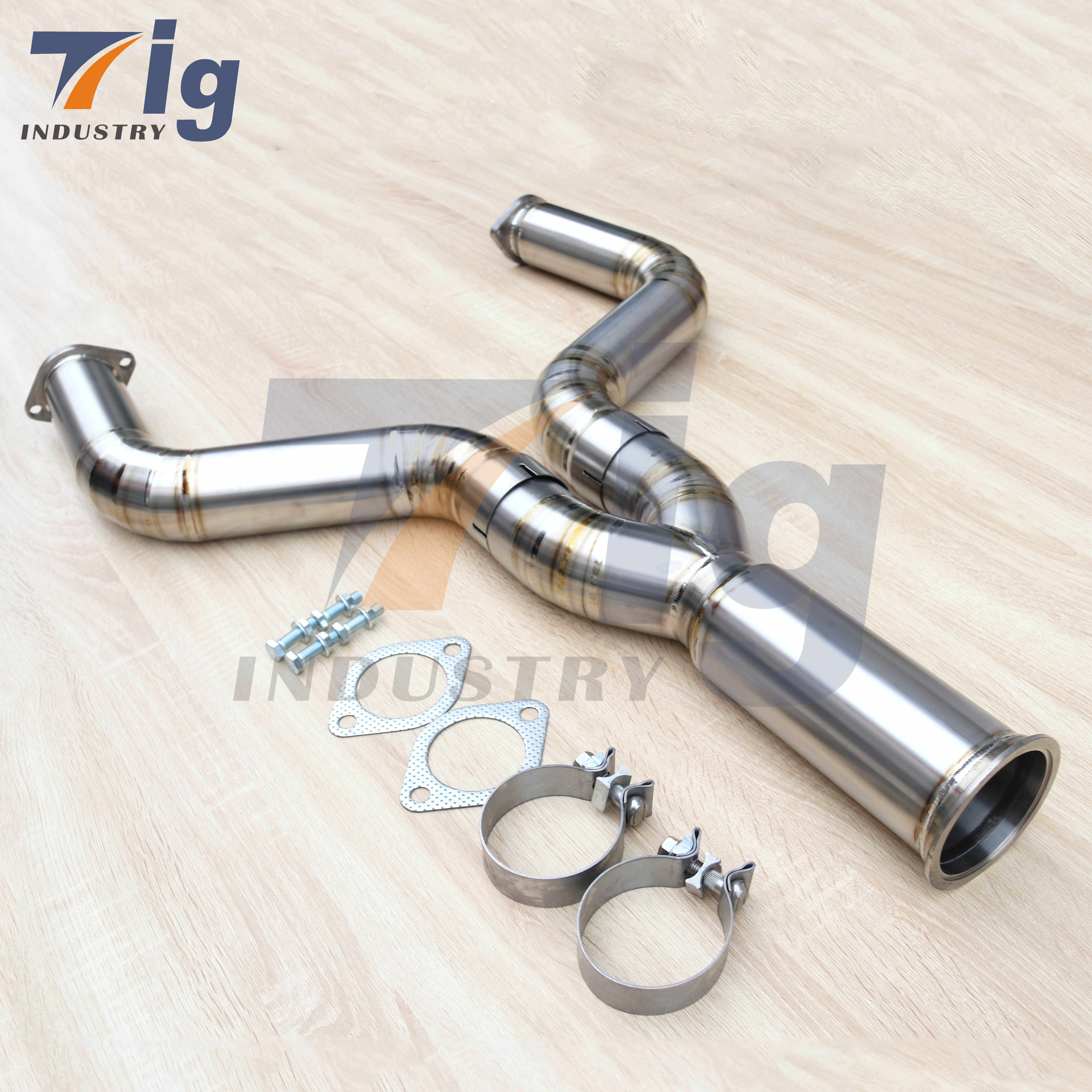 3" Exhaust Titanium Mid Y Pipe Muffler Exhaust for Nissan 350Z 2003-2008 VQ35DE VQ35HR 370Z