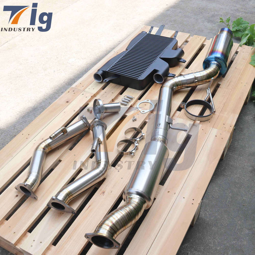 Competition Twin Turbo intercooler with Titanium exhaust system 370z downpipe