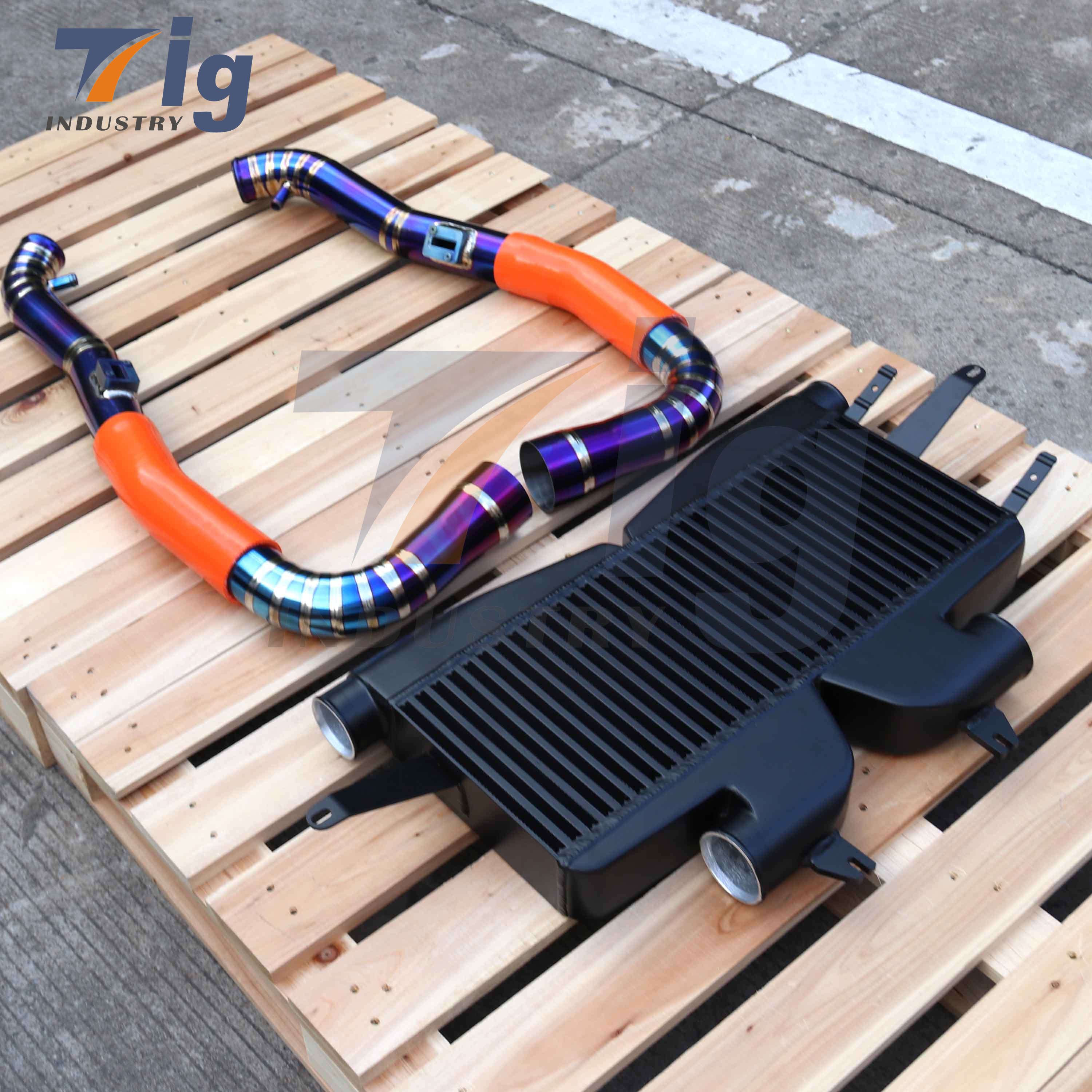 Competition 370Z Twin Turbo Intercooler with titanium Intake Pipe kit