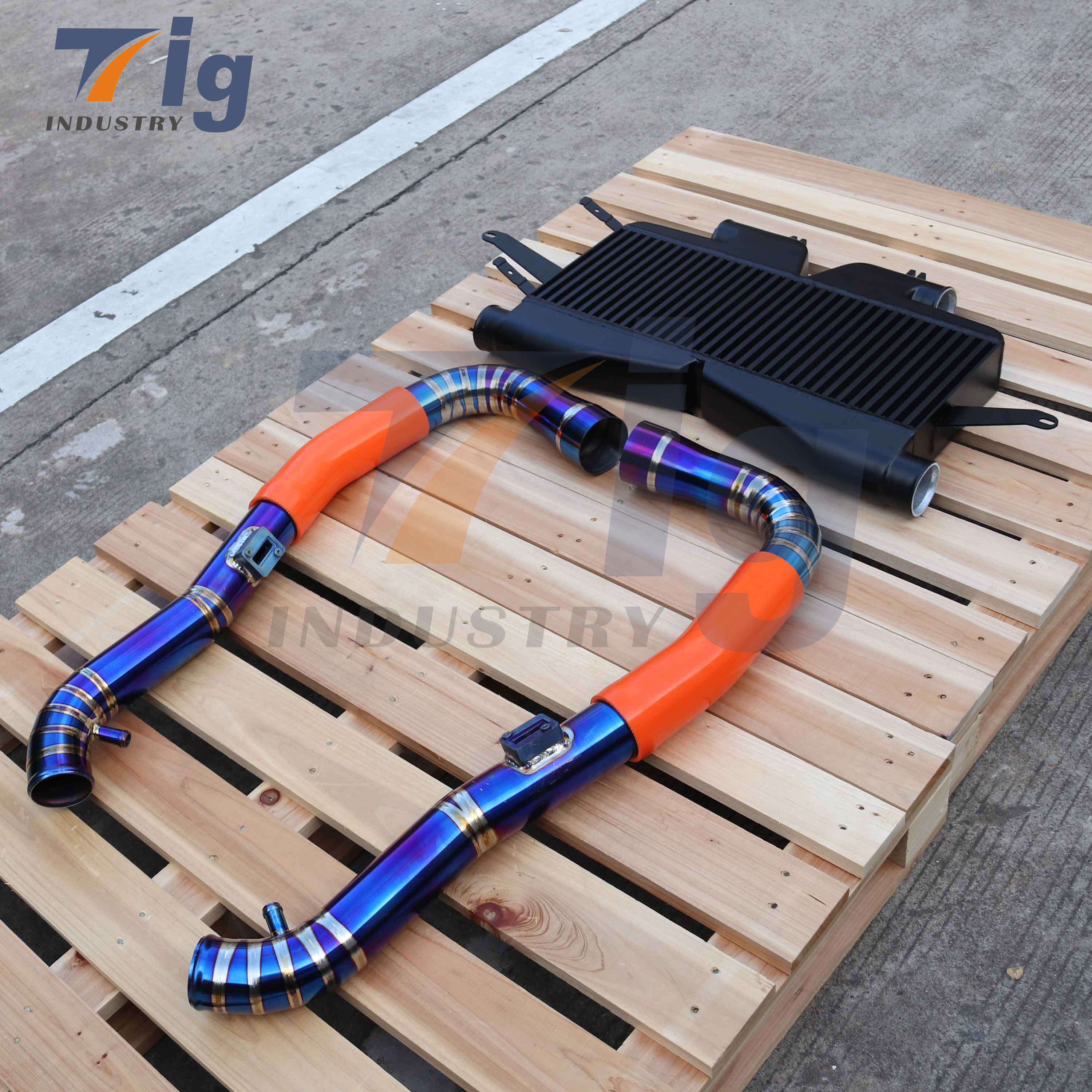 Competition 370Z Twin Turbo Intercooler with titanium Intake Pipe kit