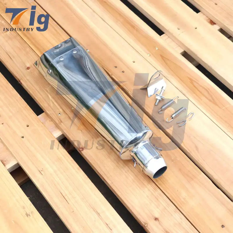 Custom Motorcycle Exhaust Pipe Muffler DUAL OUTLET Bright color