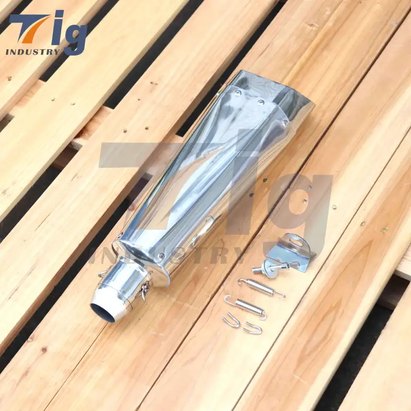 Custom Motorcycle Exhaust Pipe Muffler DUAL OUTLET Bright color