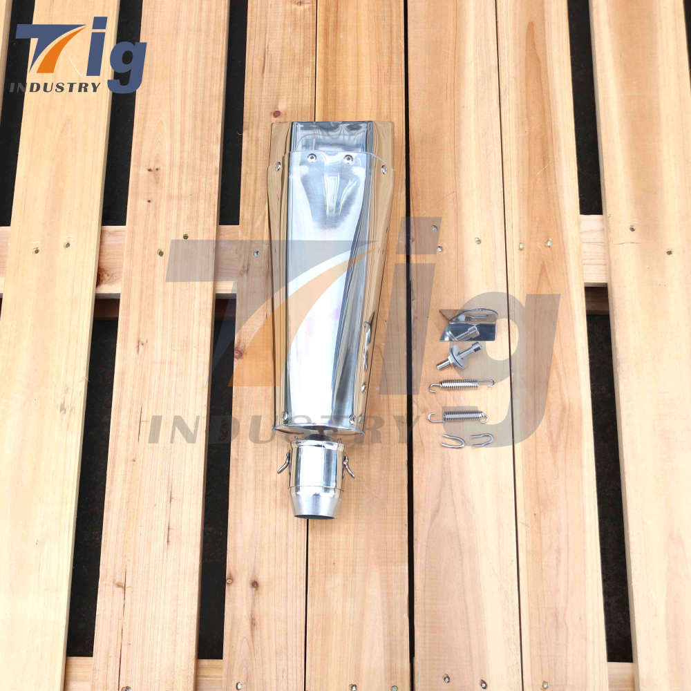 Custom Motorcycle Exhaust Pipe Muffler DUAL OUTLET Bright color