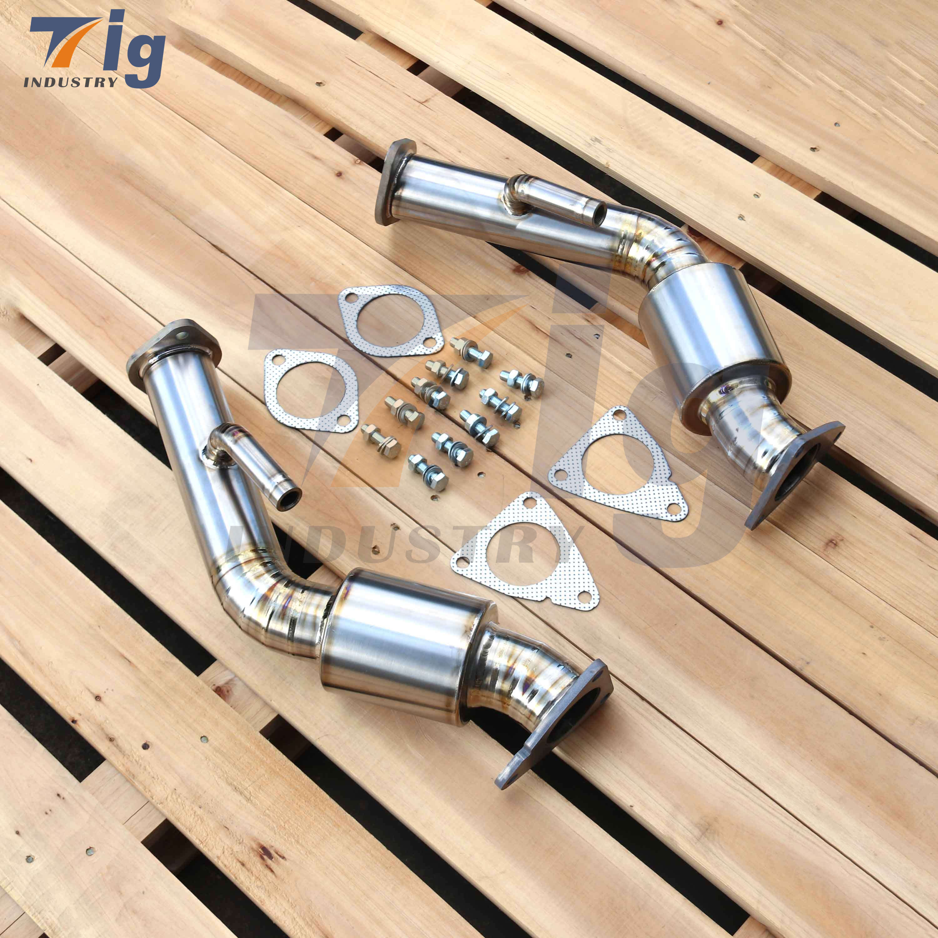 370z 350Z VQ35HR resonator downpipe Titanium exhaust Infiniti G35 G37 q40 q60 VQ37VHR Resonatored Test Pipe