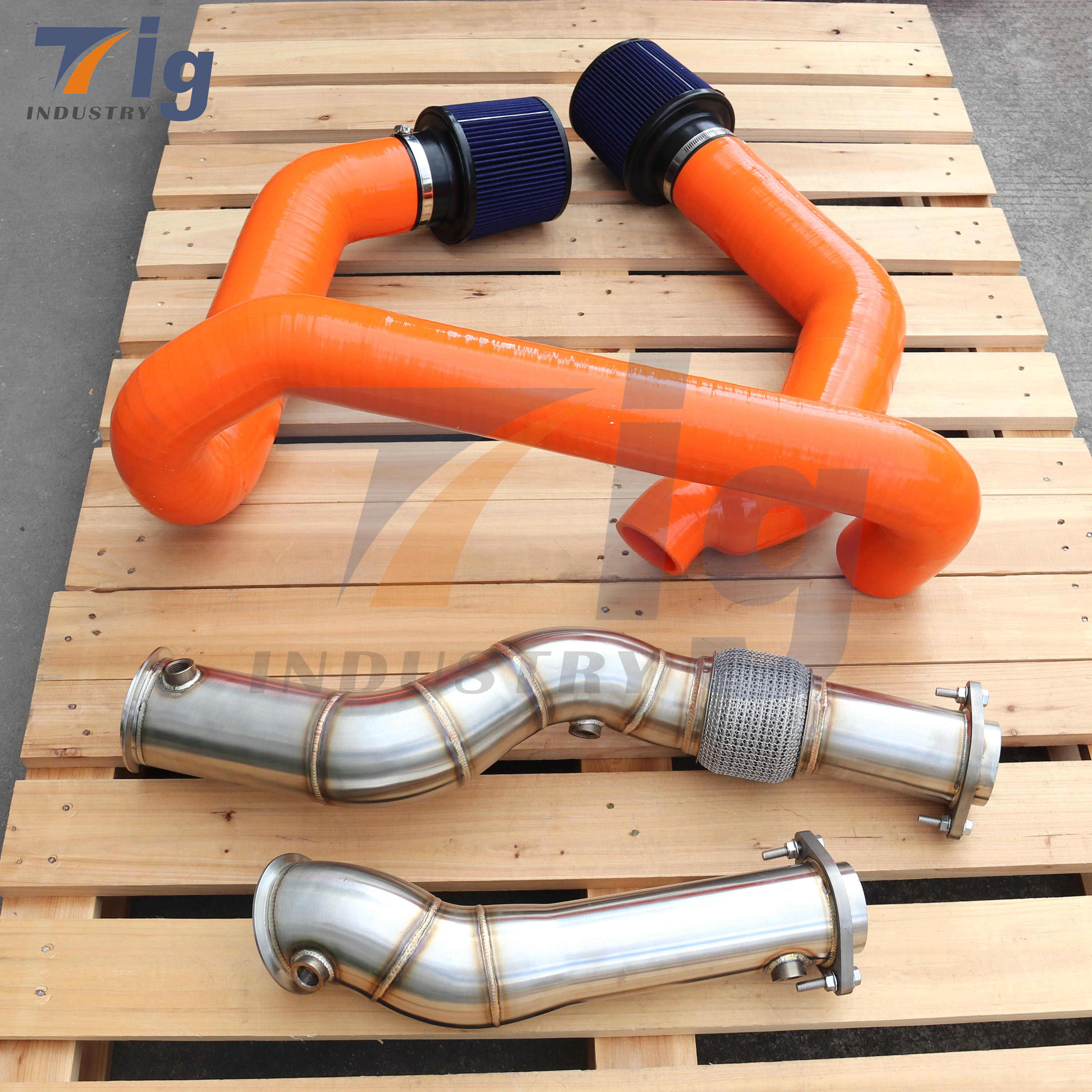 SILICONE Front Mount Air Intake Kit for BMW M3 M4 G80 G82 G8X EXHAUST DOWNPIPE