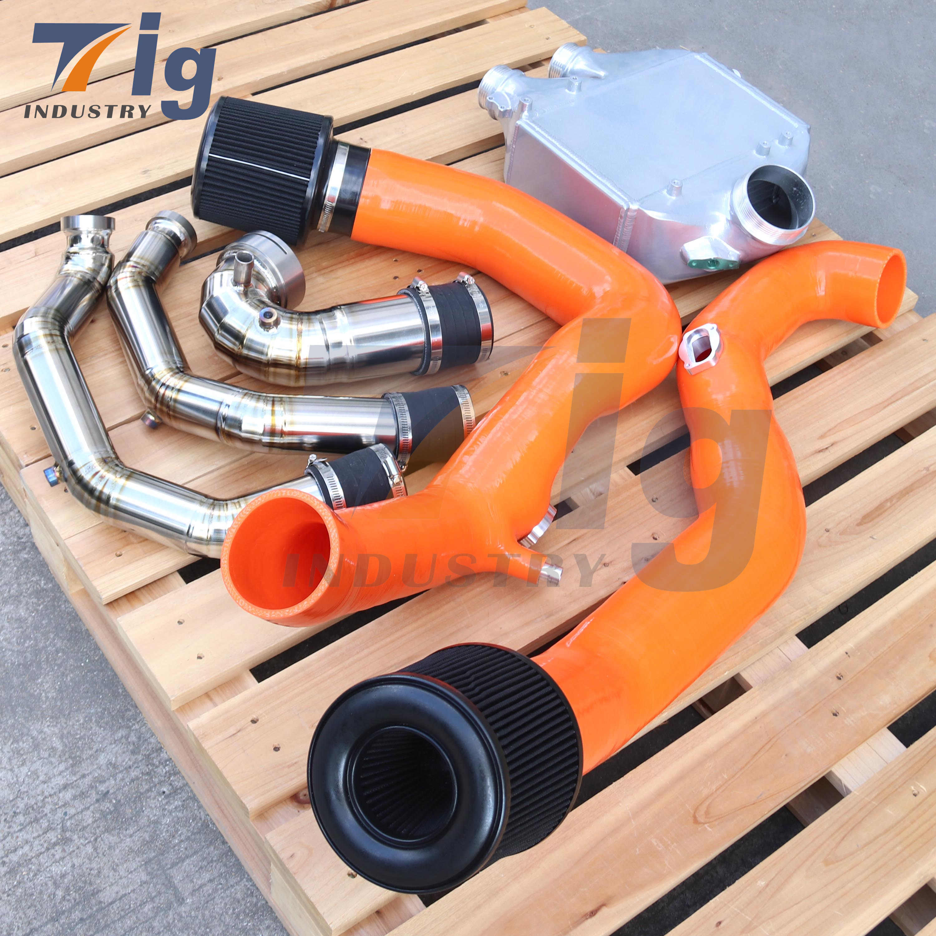 TITANIUM CHARGE PIPE For BMW F80 M3 F8X M4 Silicone air intake kit S55 2015-18 intercooler