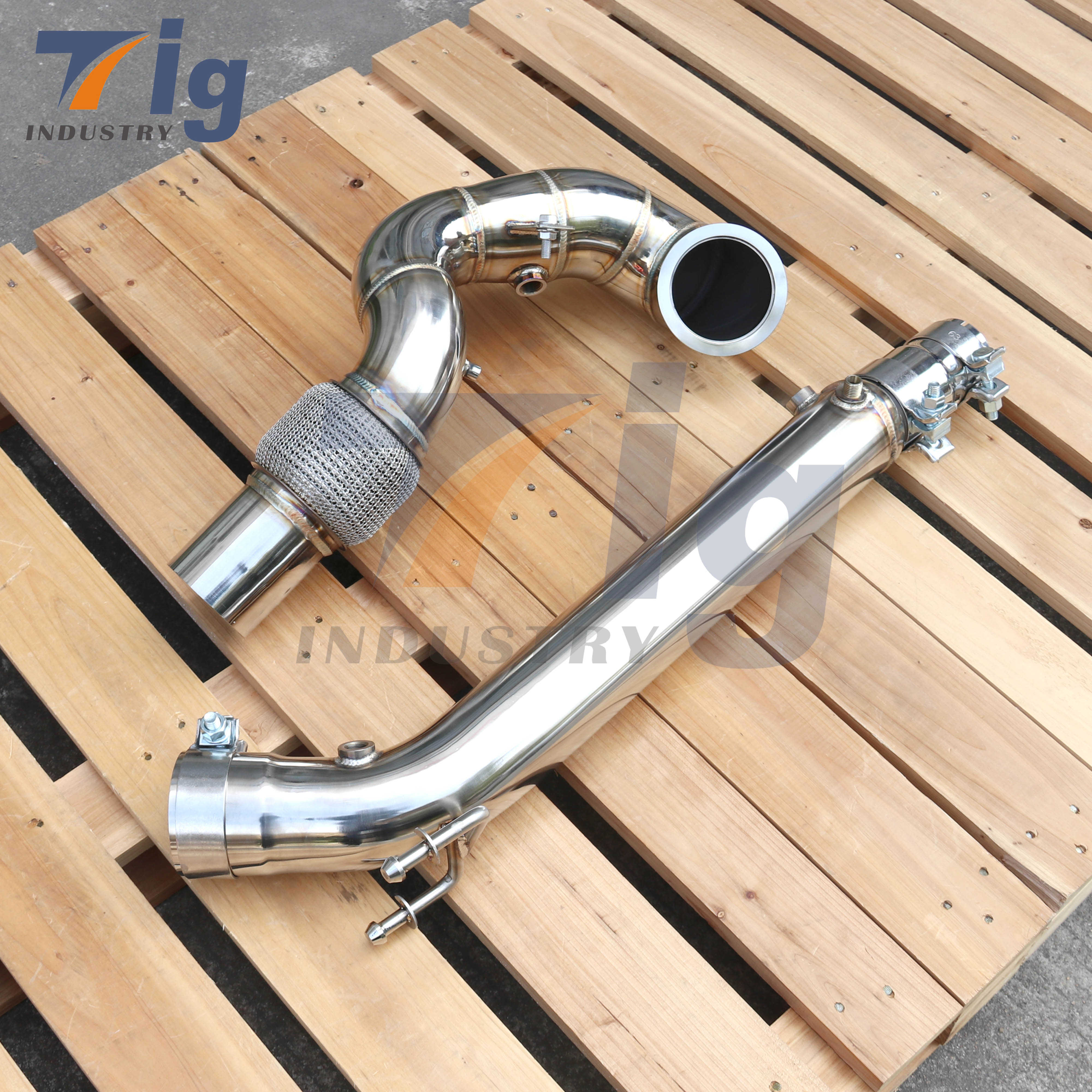 SS304 stainless steel Downpipe VW MK8 GTI OPF