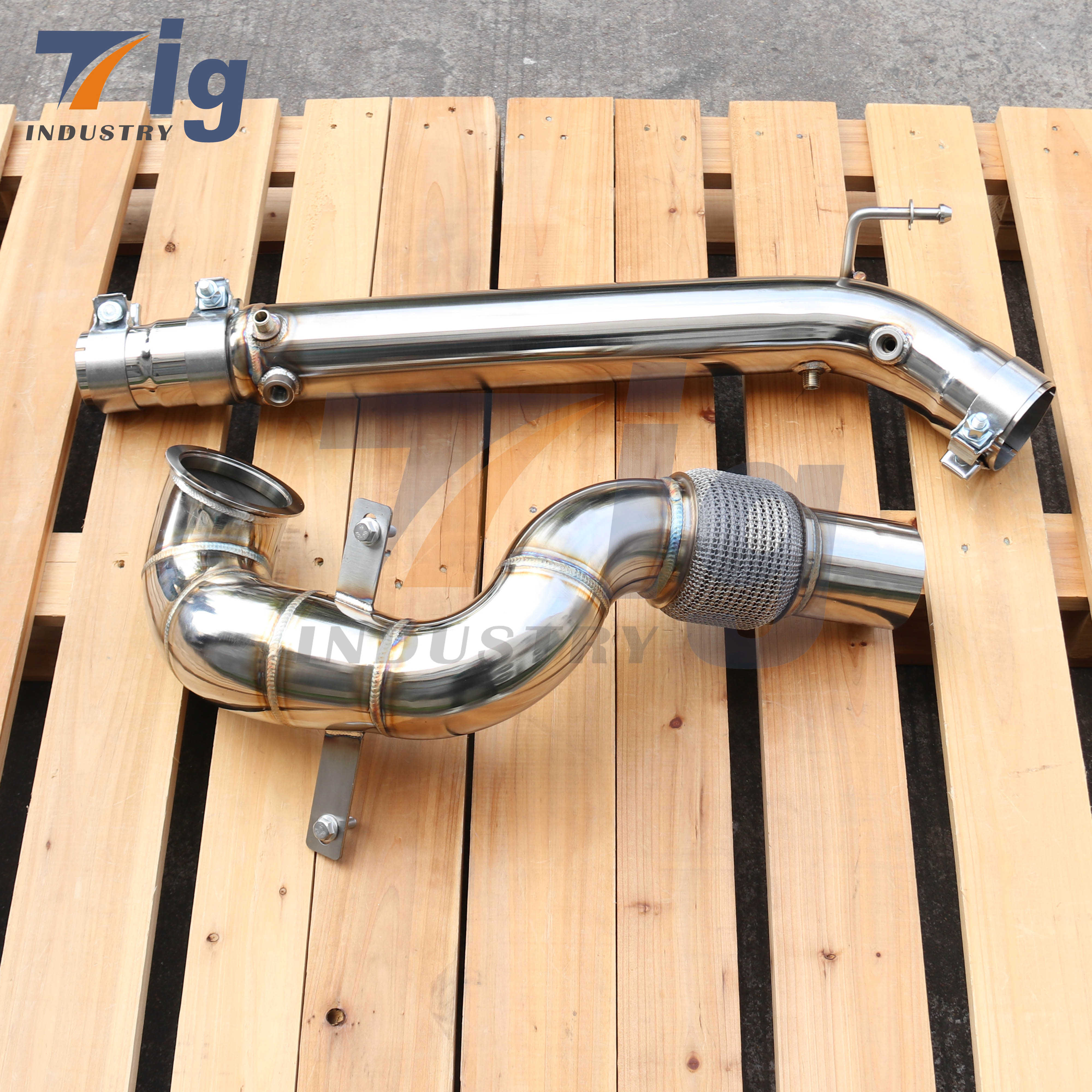 SS304 stainless steel Downpipe VW MK8 GTI OPF