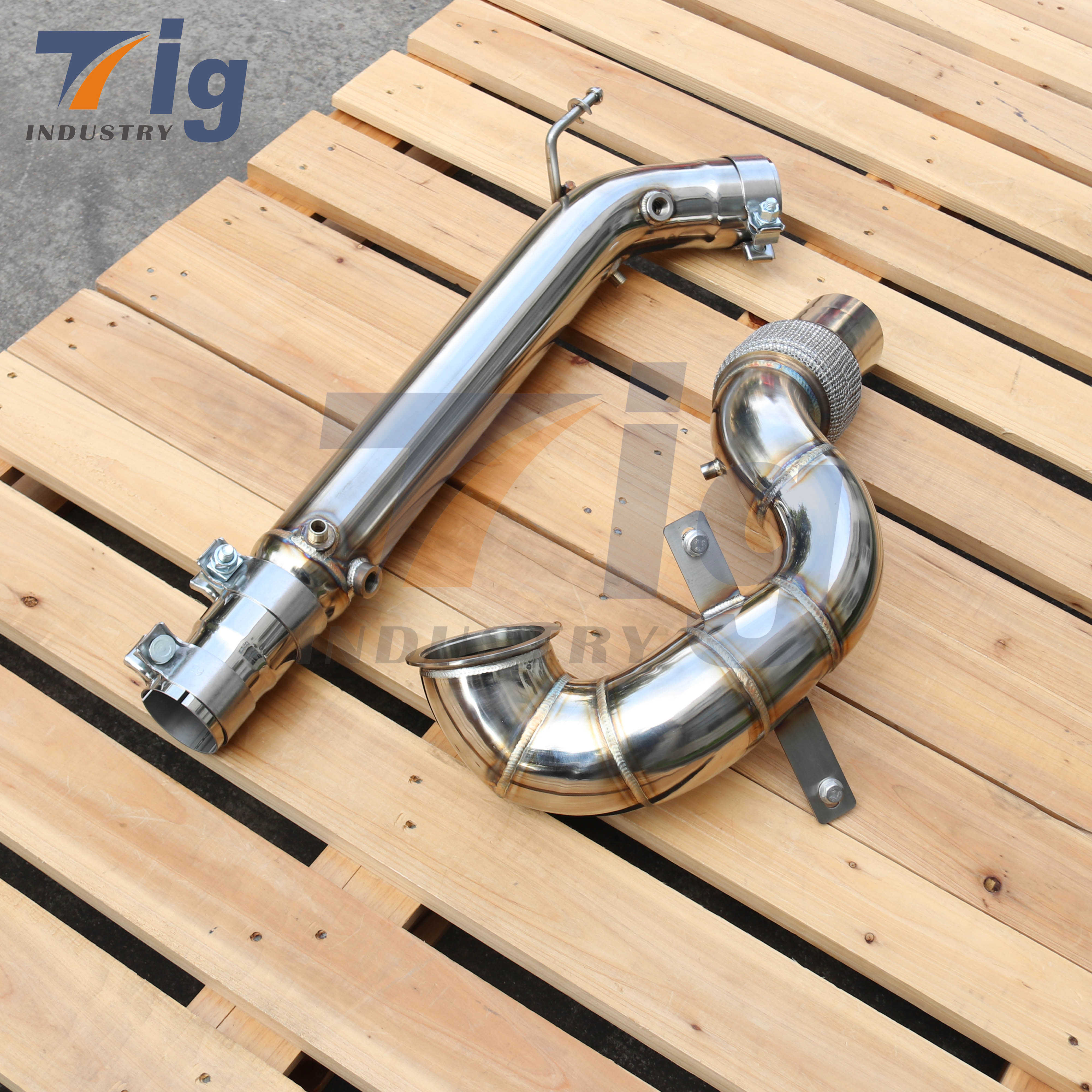SS304 stainless steel Downpipe VW MK8 GTI OPF