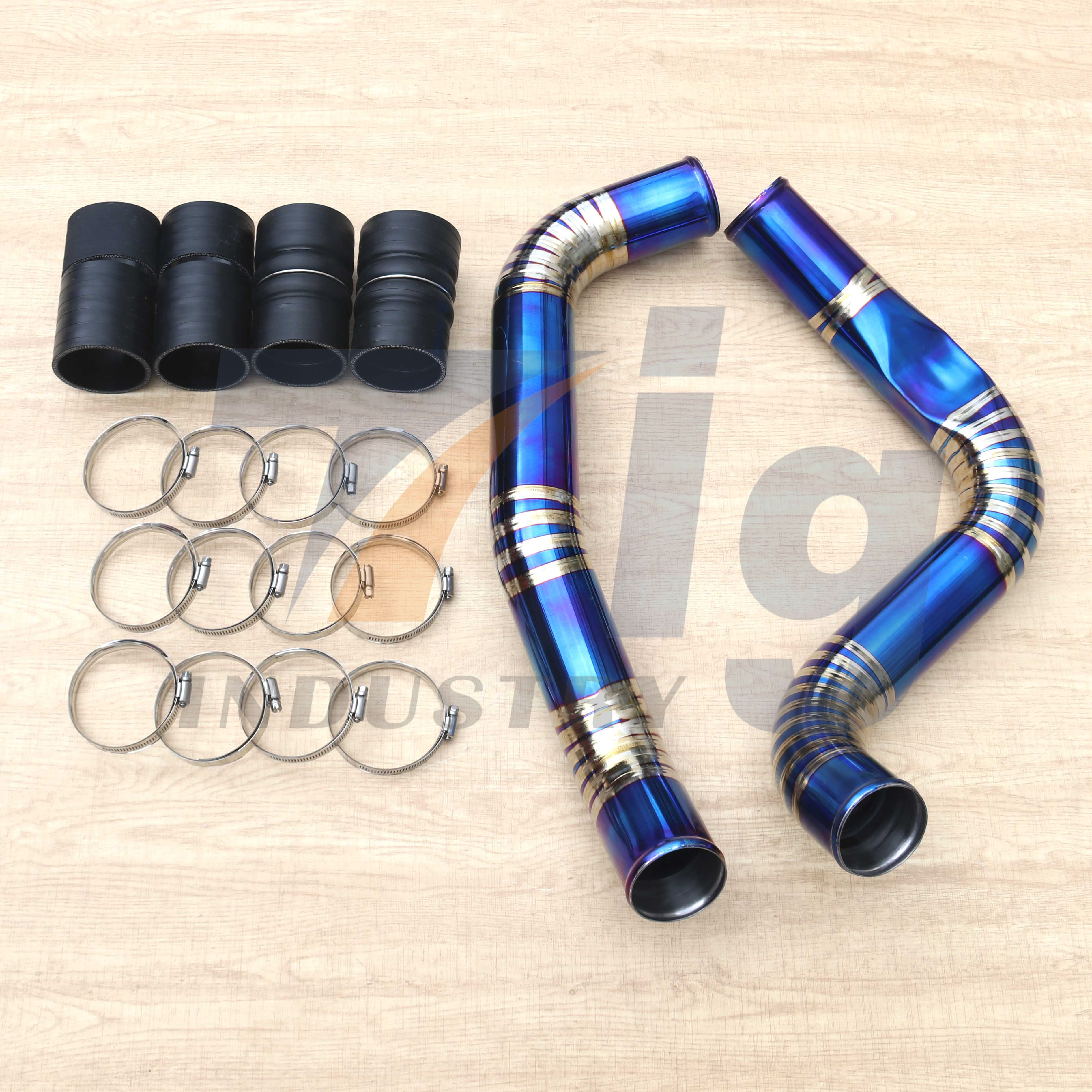 TItanium FORD 7.3L POWERSTROKE HEAVY DUTY TURBO INTERCOOLER PIPES WITH BOOTS AND CLAMPS 1999.5-2003
