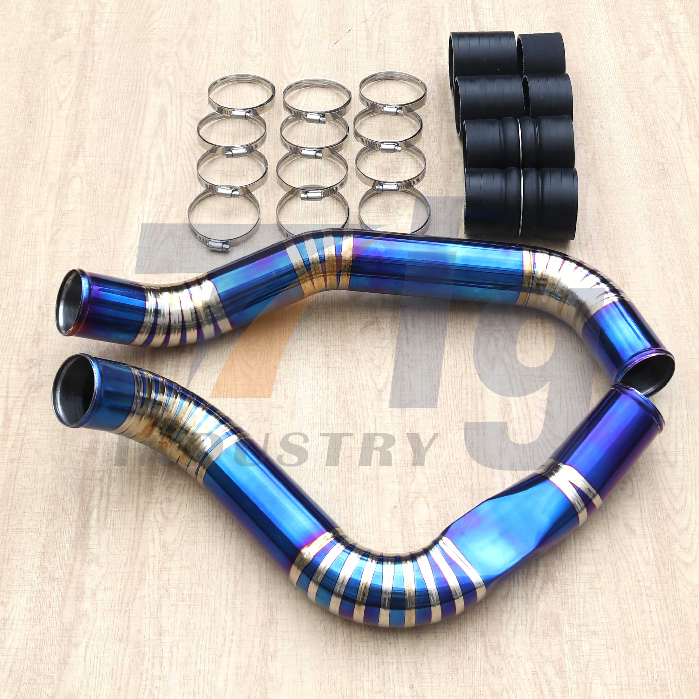 TItanium FORD 7.3L POWERSTROKE HEAVY DUTY TURBO INTERCOOLER PIPES WITH BOOTS AND CLAMPS 1999.5-2003