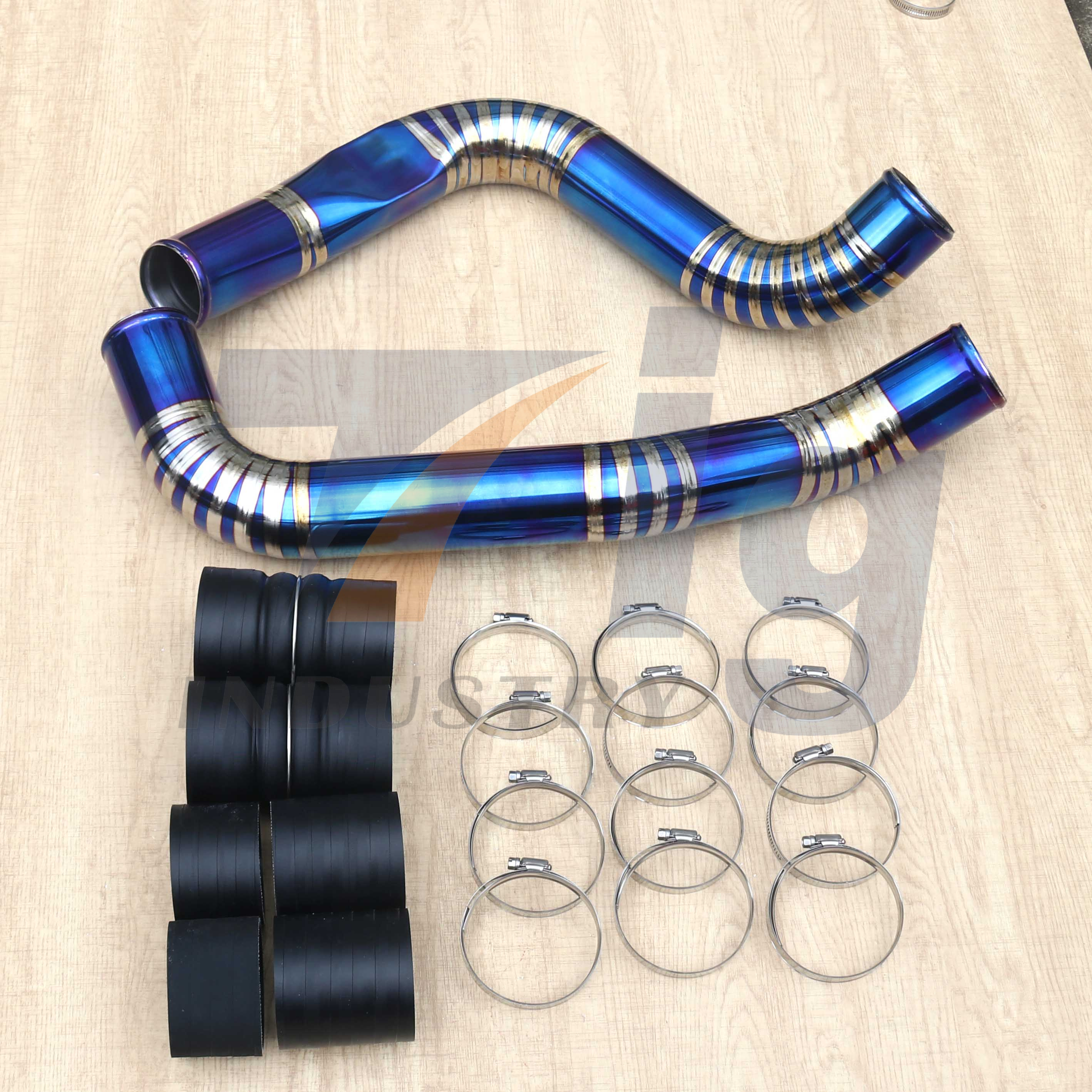 TItanium FORD 7.3L POWERSTROKE HEAVY DUTY TURBO INTERCOOLER PIPES WITH BOOTS AND CLAMPS 1999.5-2003