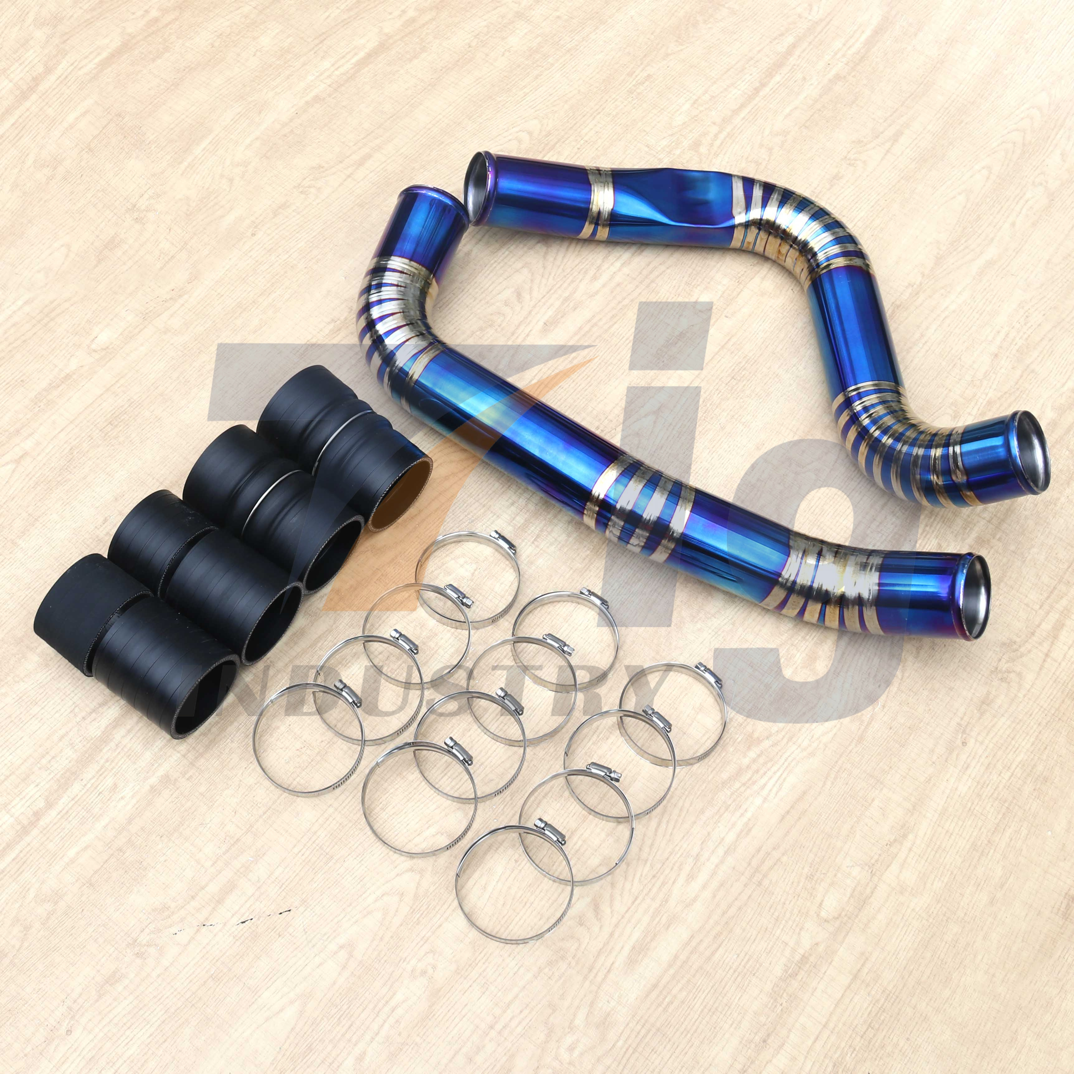 TItanium FORD 7.3L POWERSTROKE HEAVY DUTY TURBO INTERCOOLER PIPES WITH BOOTS AND CLAMPS 1999.5-2003
