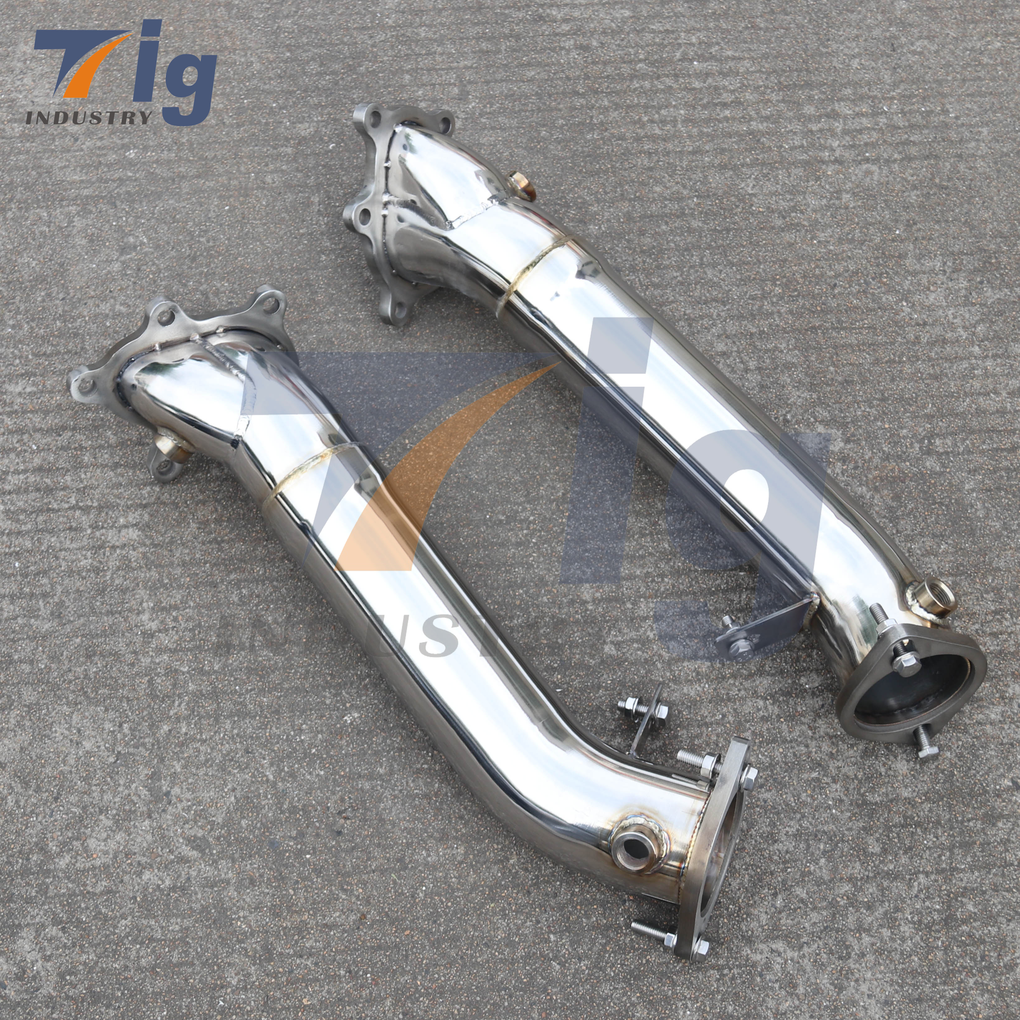Fit Nissans Skyline GTR R35 09-19 stainless steel Turbos exhaust Down Pipe (Resonated)