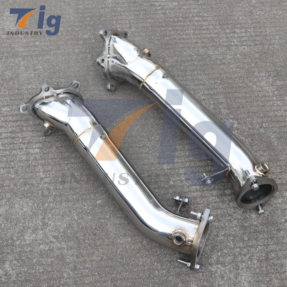 Fit Nissans Skyline GTR R35 09-19 stainless steel Turbos exhaust Down Pipe (Resonated)