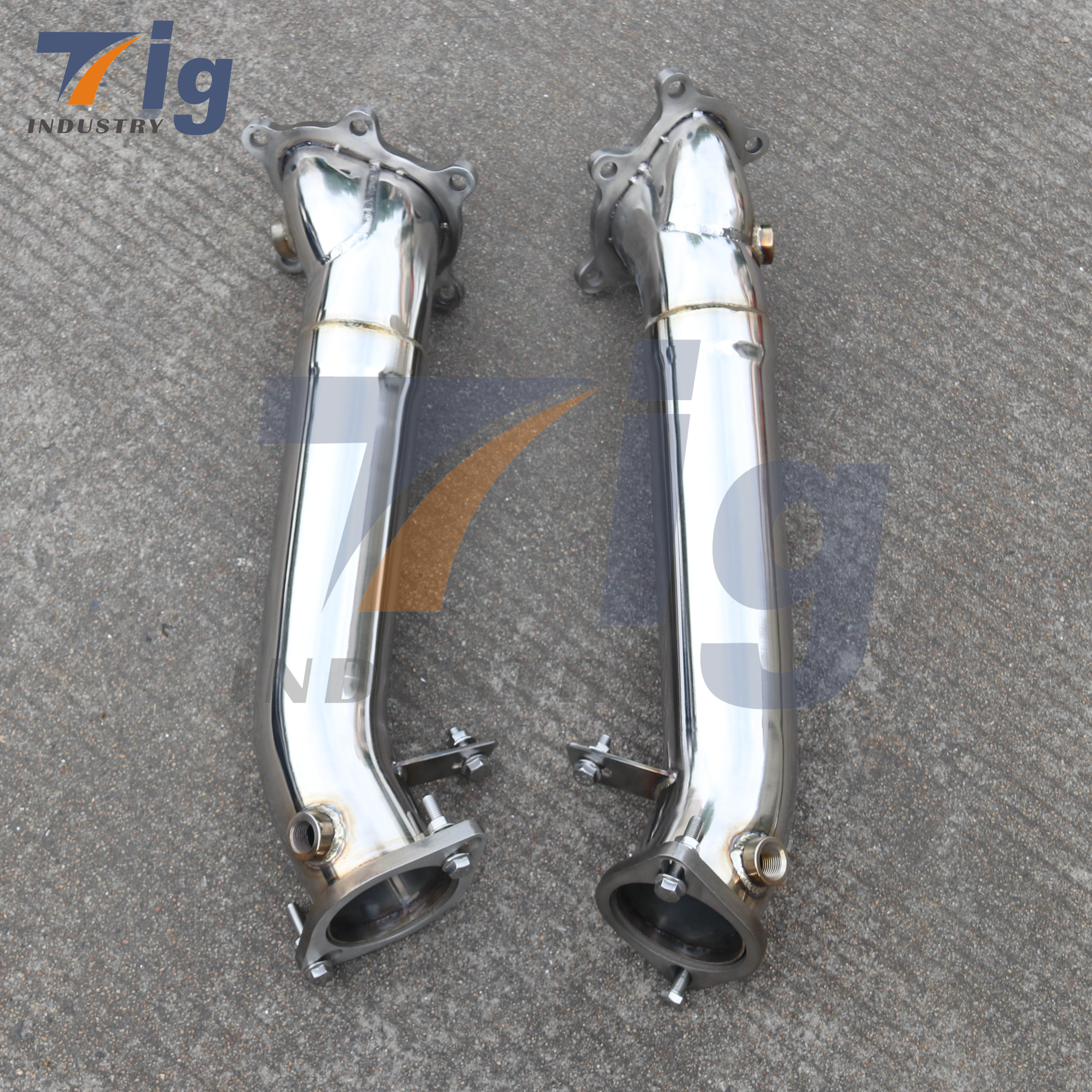 Fit Nissans Skyline GTR R35 09-19 stainless steel Turbos exhaust Down Pipe (Resonated)