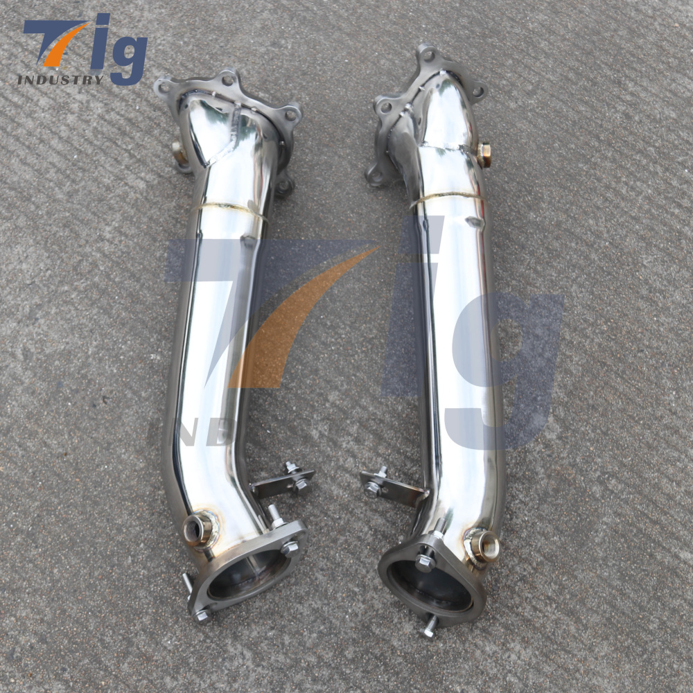 Fit Nissans Skyline GTR R35 09-19 stainless steel Turbos exhaust Down Pipe (Resonated)