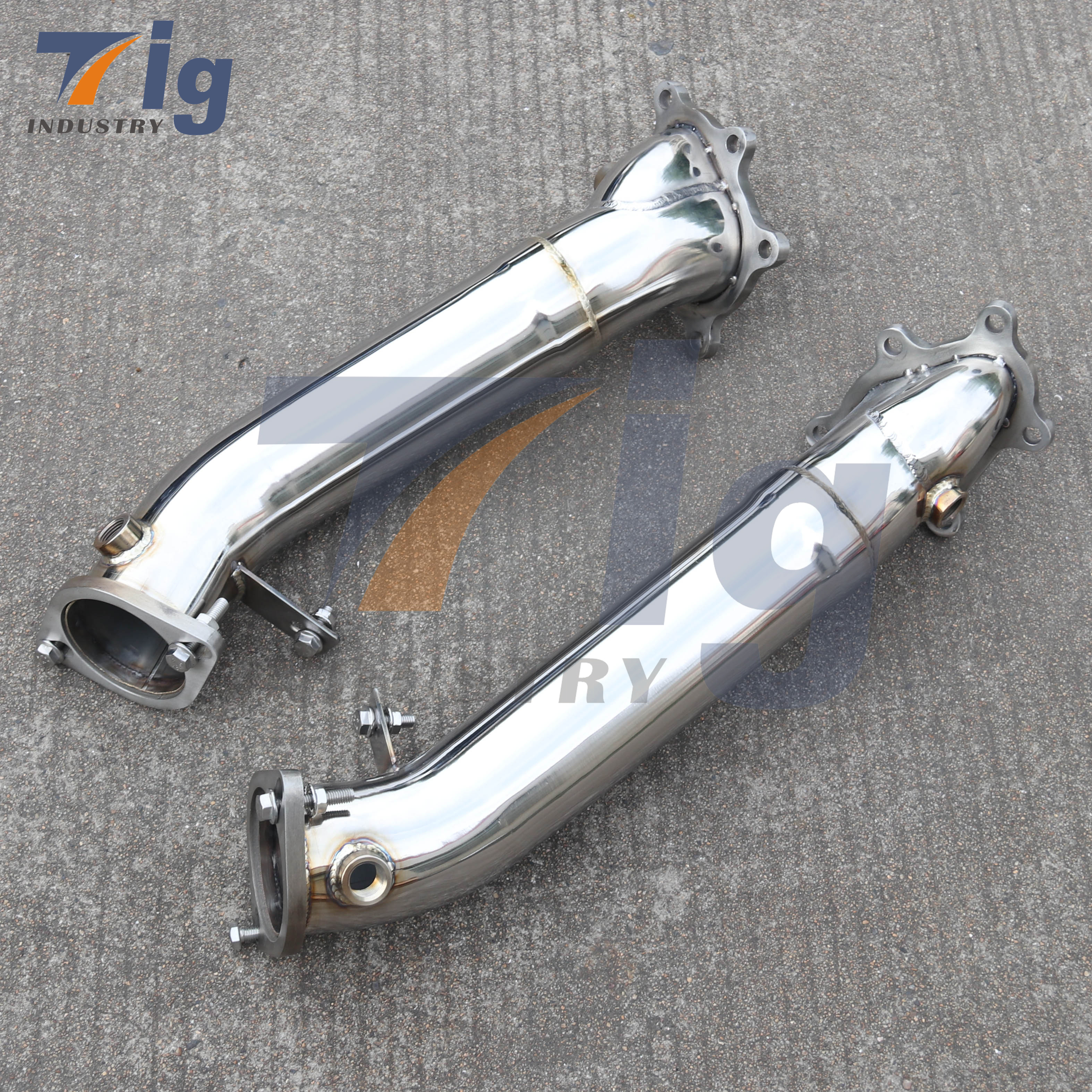 Fit Nissans Skyline GTR R35 09-19 stainless steel Turbos exhaust Down Pipe (Resonated)