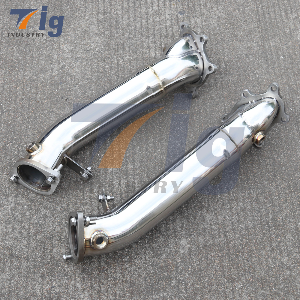 Fit Nissans Skyline GTR R35 09-19 stainless steel Turbos exhaust Down Pipe (Resonated)