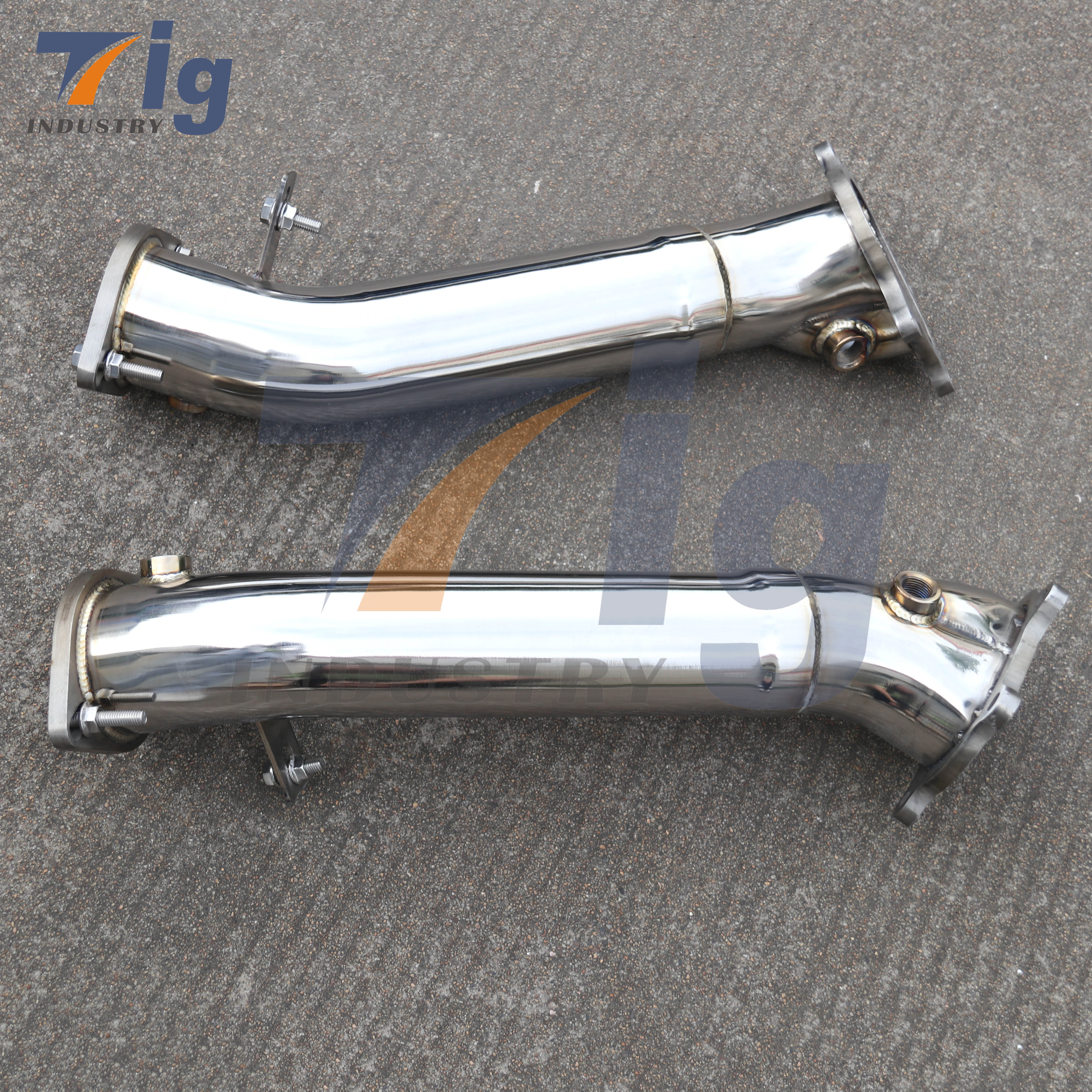 Fit Nissans Skyline GTR R35 09-19 stainless steel Turbos exhaust Down Pipe (Resonated)