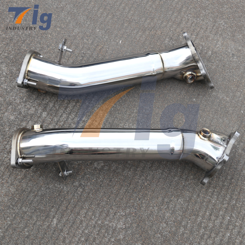 Fit Nissans Skyline GTR R35 09-19 stainless steel Turbos exhaust Down Pipe (Resonated)