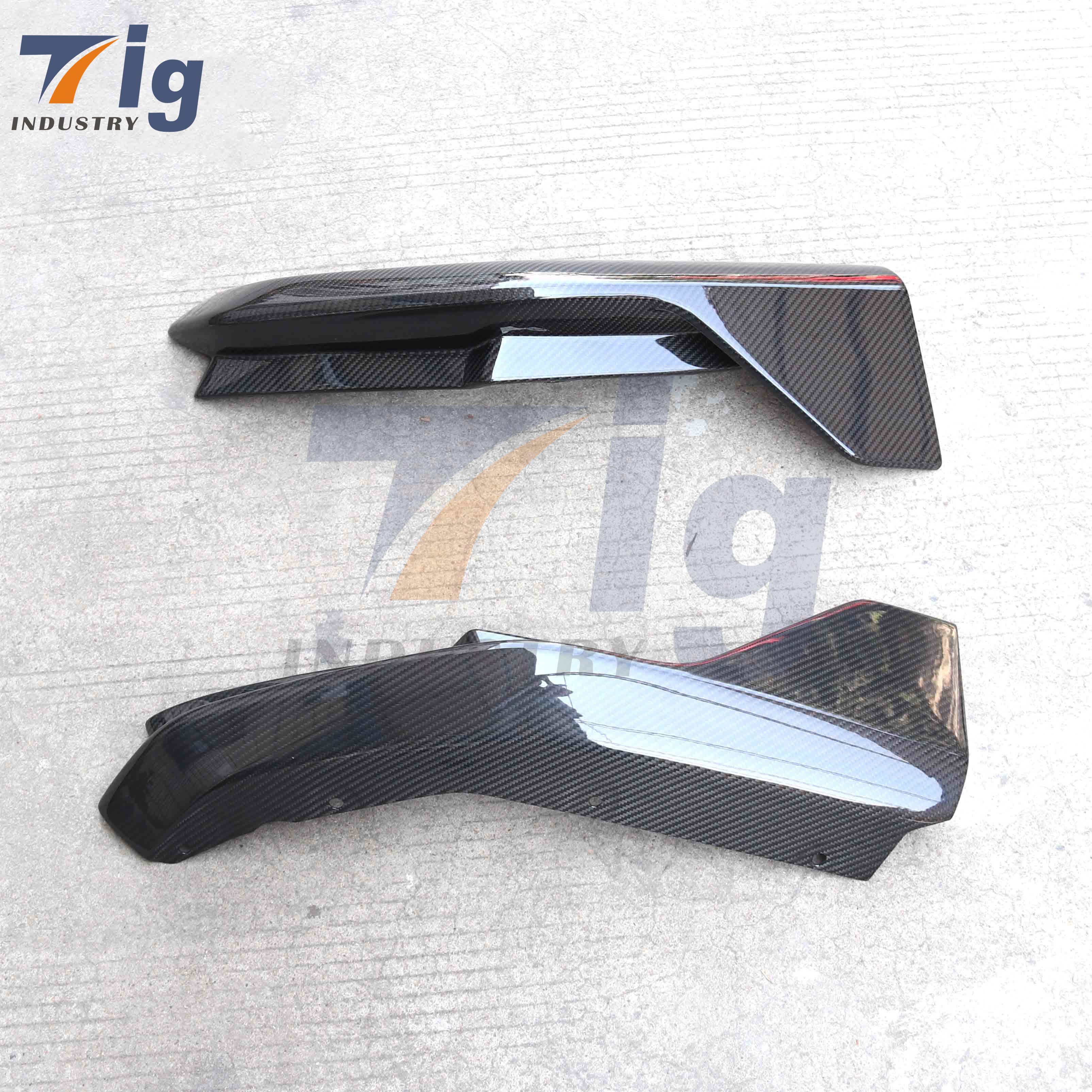 M Performance Winglet Style Carbon Fiber Rear Bumper Corner Splitter Extensions 2021-2024 BMW G80 M3 All Models