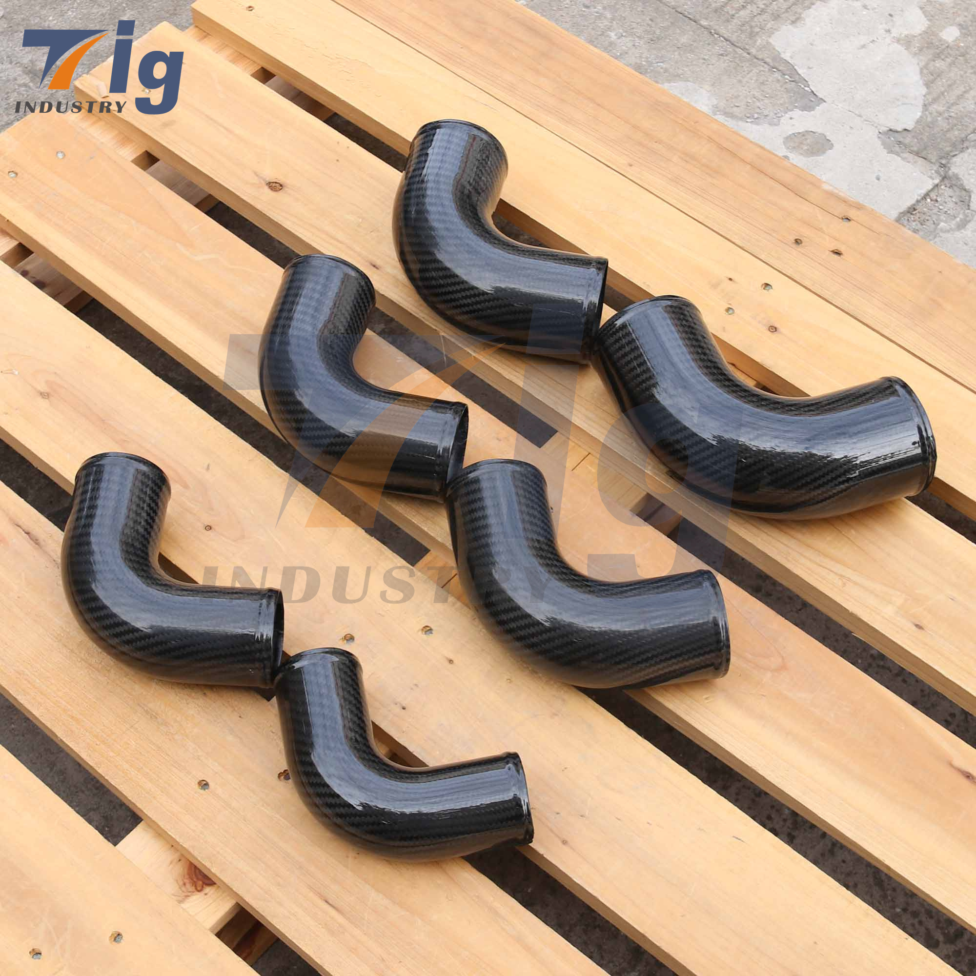 Customization High Strength 100% Carbon Fiber Tube Glossy Surface carbon fiber turbo intercooler pipe