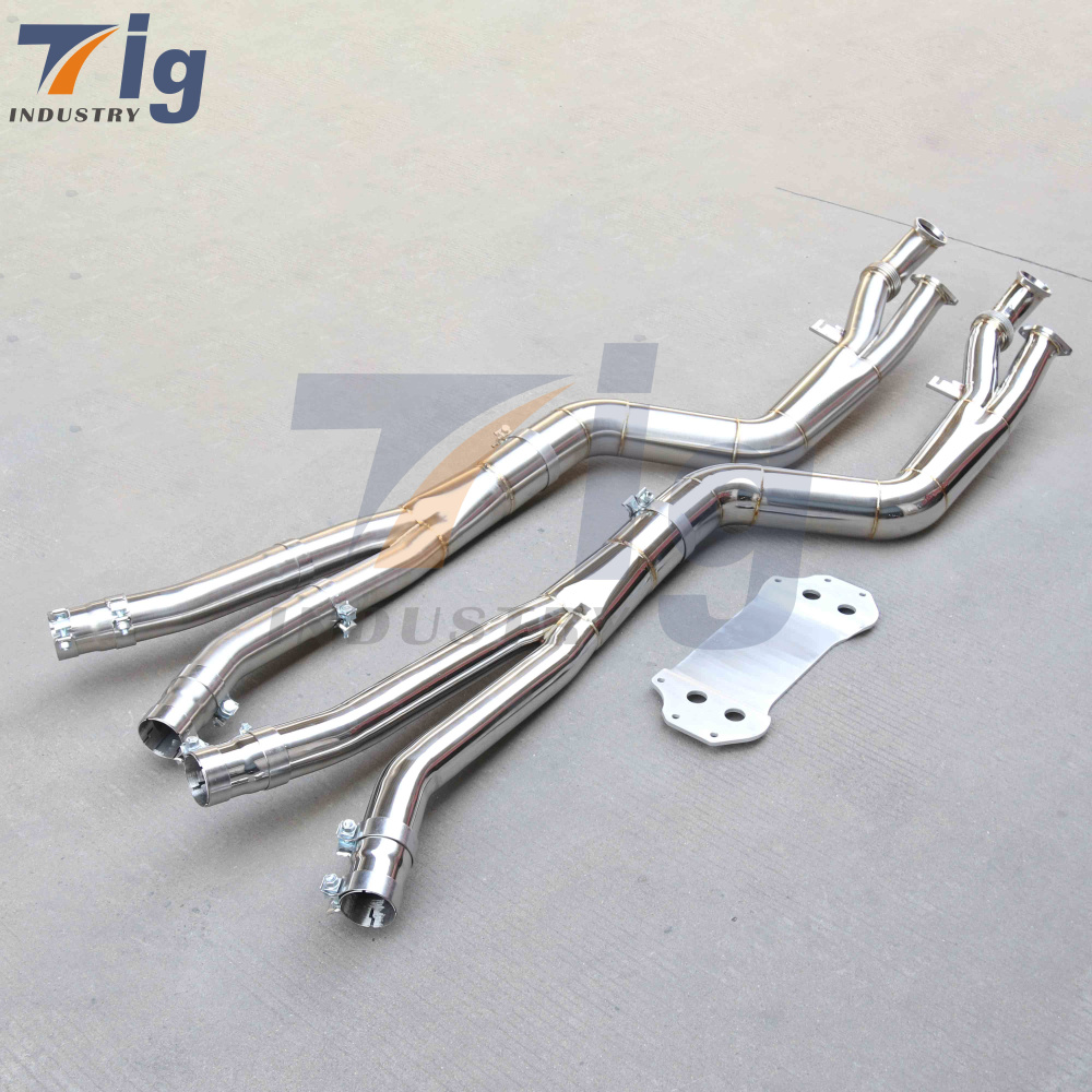 4.5" SS304 Exhaust single midpipe with backplate for BMW M3 M4 G80 G82 G8X muffler