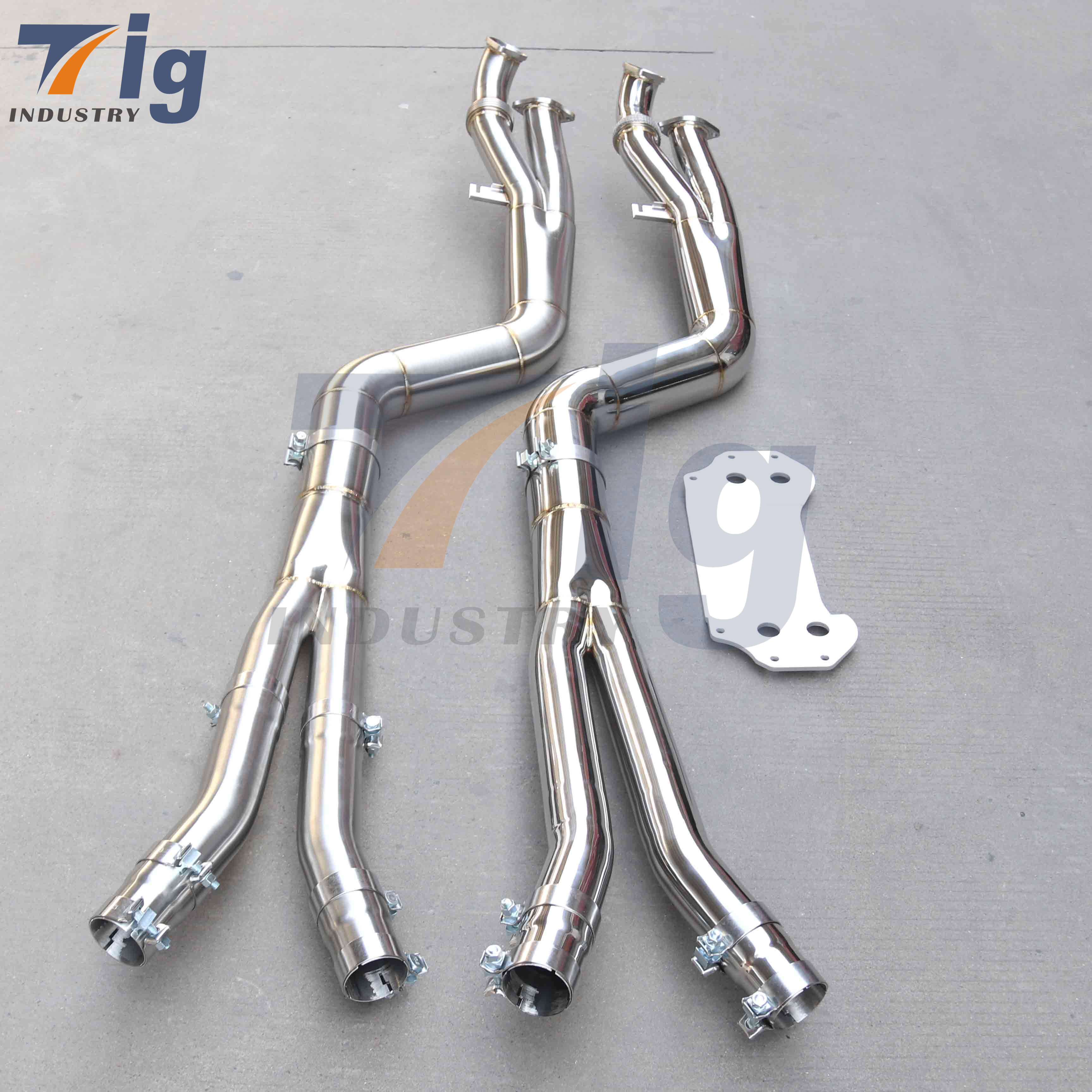 4.5" SS304 Exhaust single midpipe with backplate for BMW M3 M4 G80 G82 G8X muffler