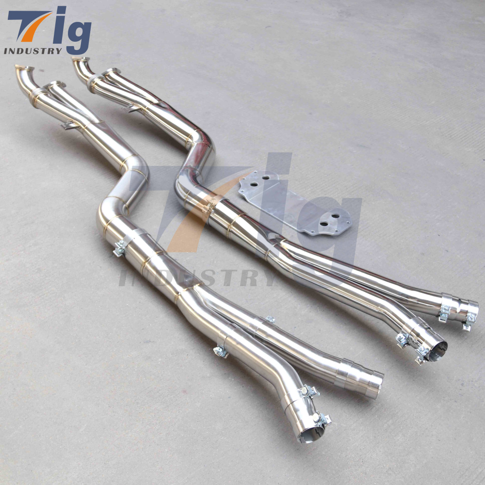 4.5" SS304 Exhaust single midpipe with backplate for BMW M3 M4 G80 G82 G8X muffler