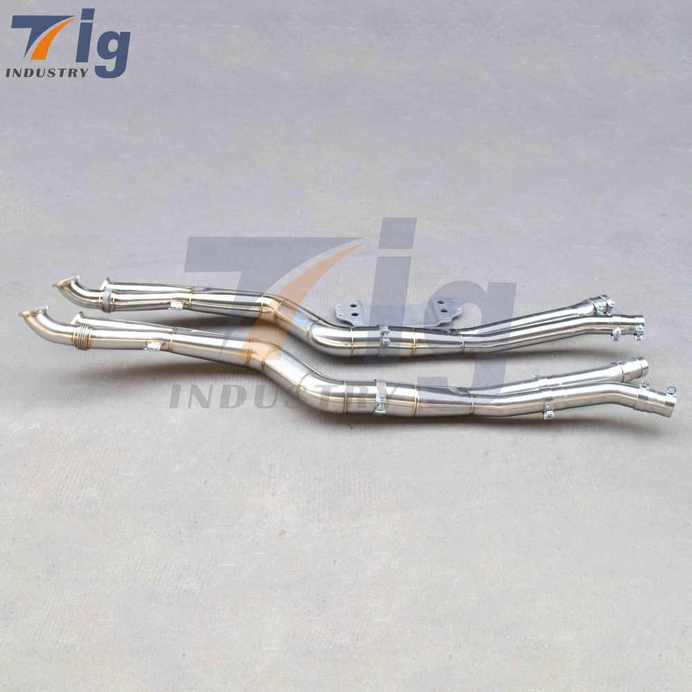 4.5" SS304 Exhaust single midpipe with backplate for BMW M3 M4 G80 G82 G8X muffler