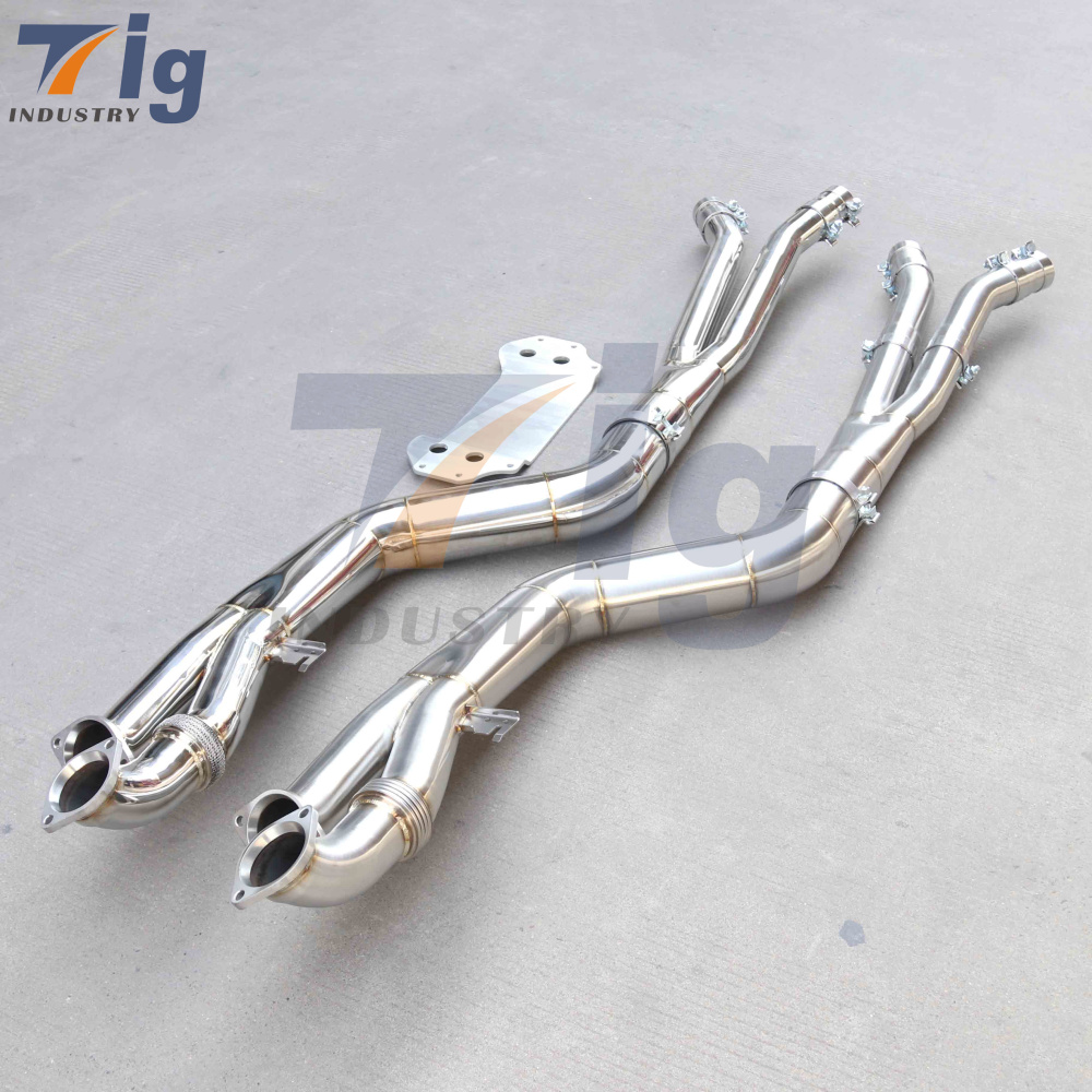 4.5" SS304 Exhaust single midpipe with backplate for BMW M3 M4 G80 G82 G8X muffler