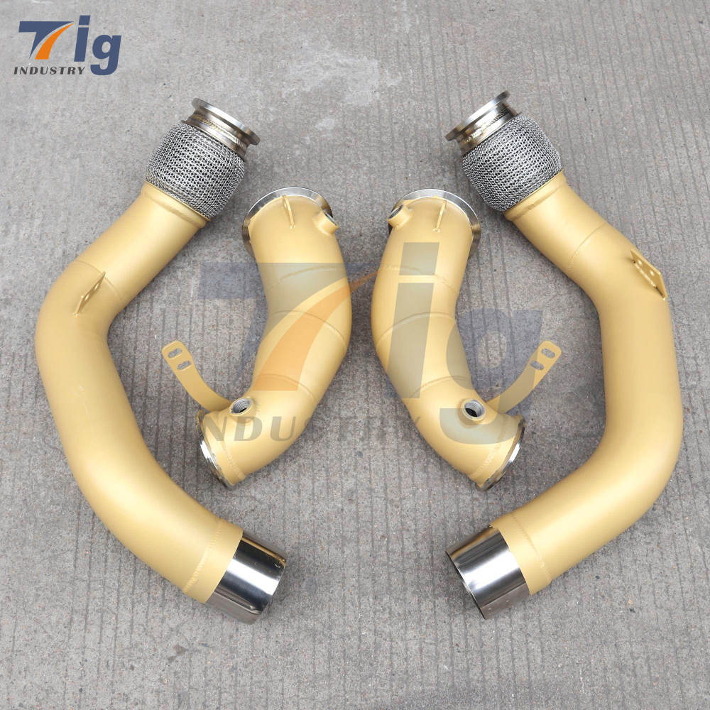 Ceramic Coating SS304 DOWNPIPES F90 M5 F91 F92 F93 M8 4.4T S63 Twin-turbocharged V8 2018+