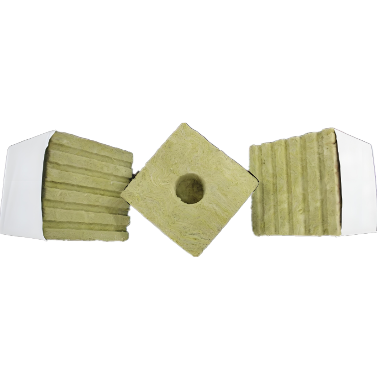 Rock wool grow cubes with central planting hole – professional transplanting substrate for hydroponics and seed starting by Liluan Technology