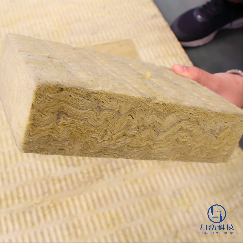High-density rock wool board close-up featuring unique wavy fiber structure for superior tensile strength in sandwich panels.
