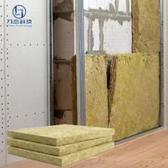 Curtain wall rock wool insulation slab installed in the spandrel panel of a high-rise building.-LiLuan Technology