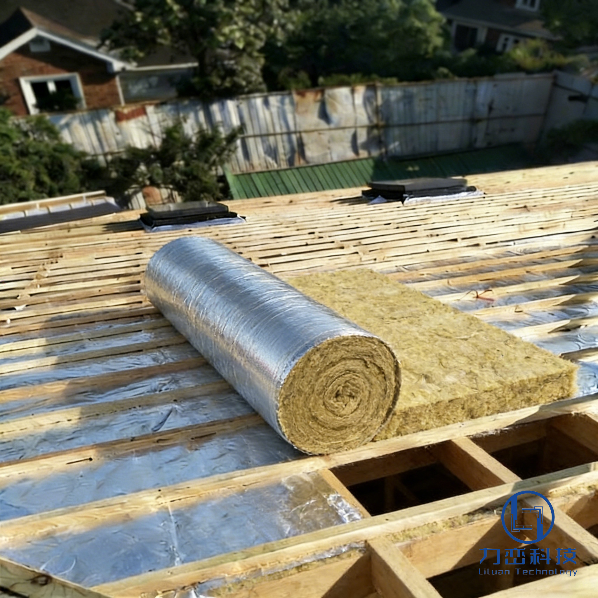 Application of aluminum foil faced rock wool blanket for industrial pipe and duct insulation - vapor barrier and heat resistant by Liluan Technology
