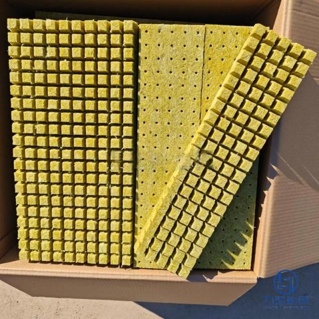 Rock wool seedling plugs and cubes neatly stacked in cardboard box - superior air & water balance growing medium for professional propagation by Liluan Technology